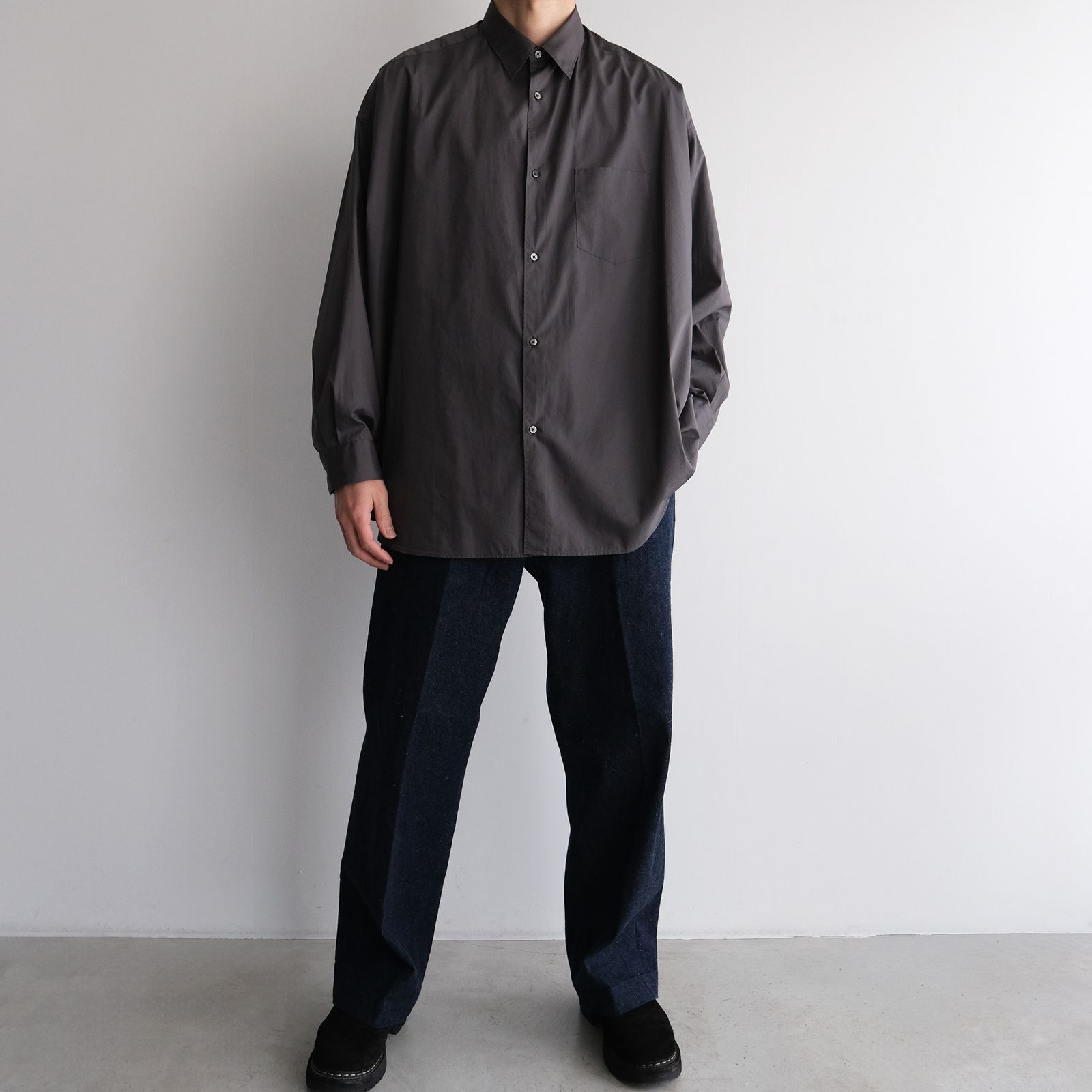 Broad L/S Oversized Regular Collar Shirt -シャツ-（C.Gray / C.グレー）GM261-50001B