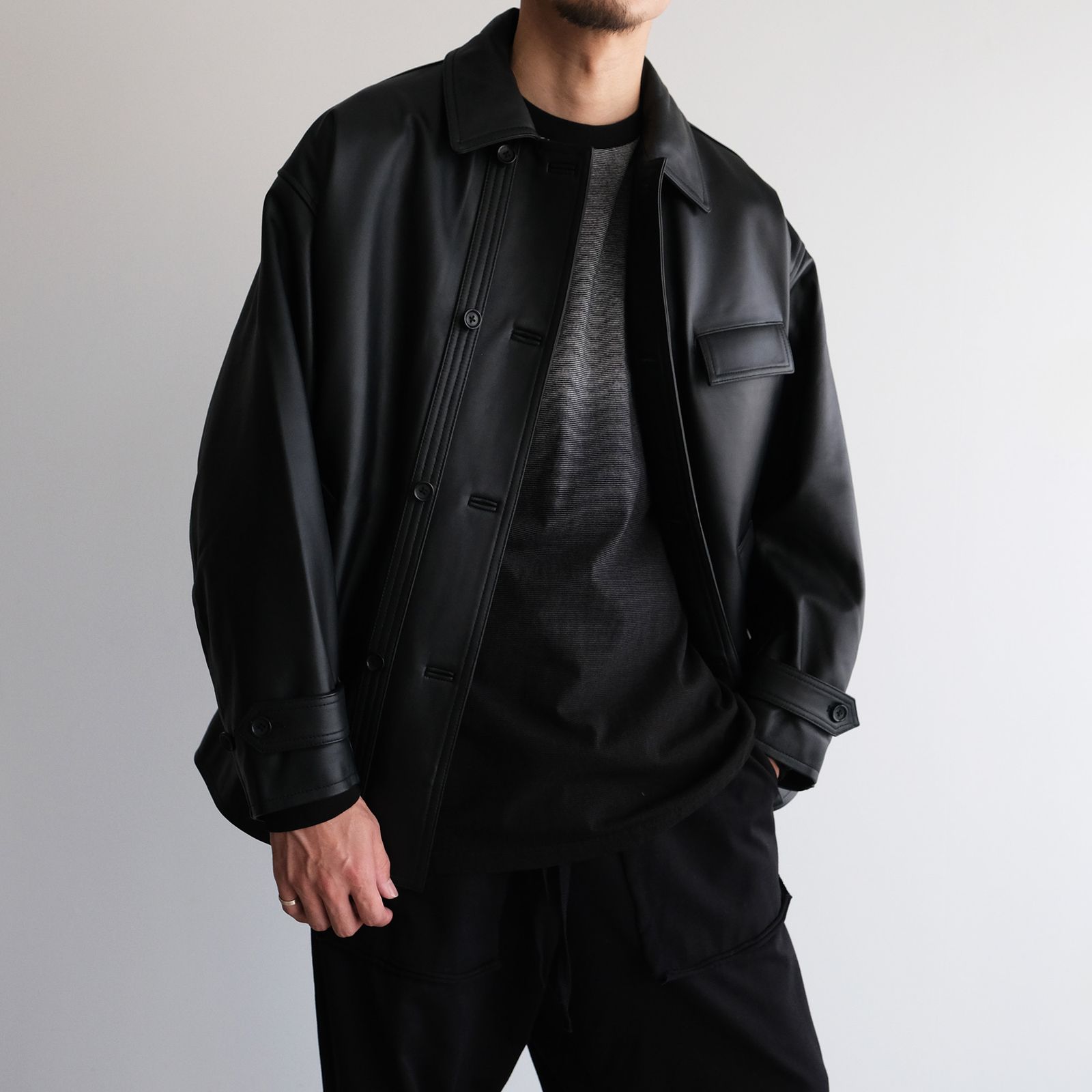 Sheep Leather Corbusier Jacket -ジャケット-（Black / ブラック）