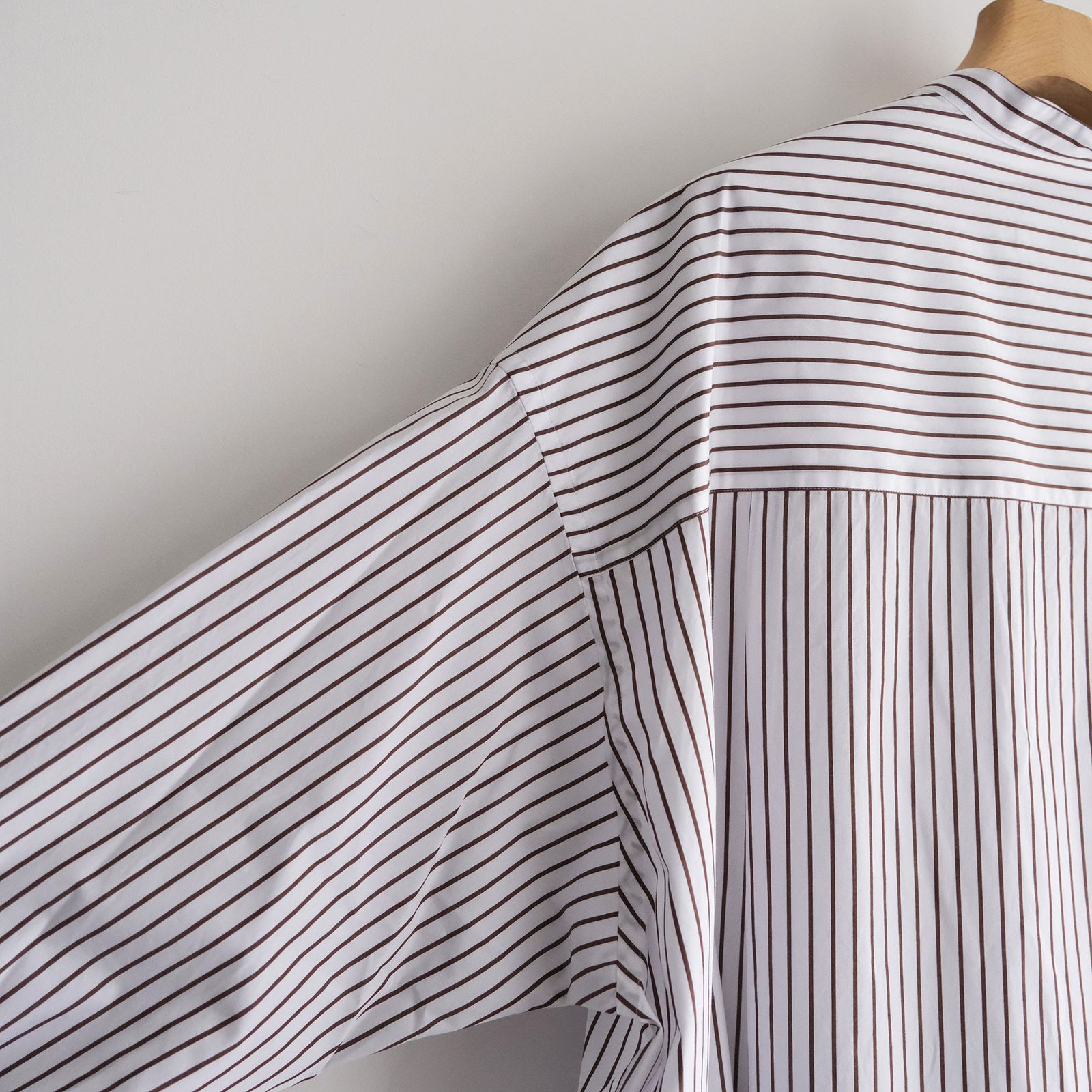 Graphpaper - Sidogras Stripe L/S Oversized Band Collar Shirt