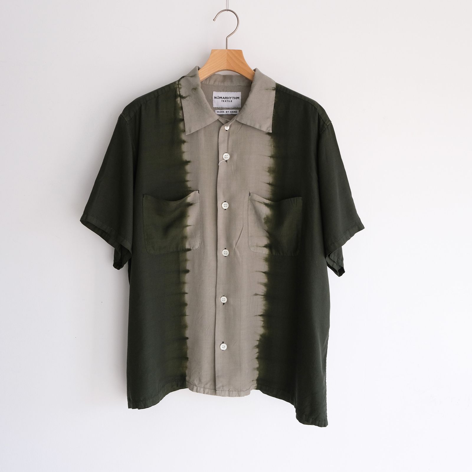 Hand Dye Open Collar SS Shirt -シャツ-（Forest Green / フォレスト グリーン）