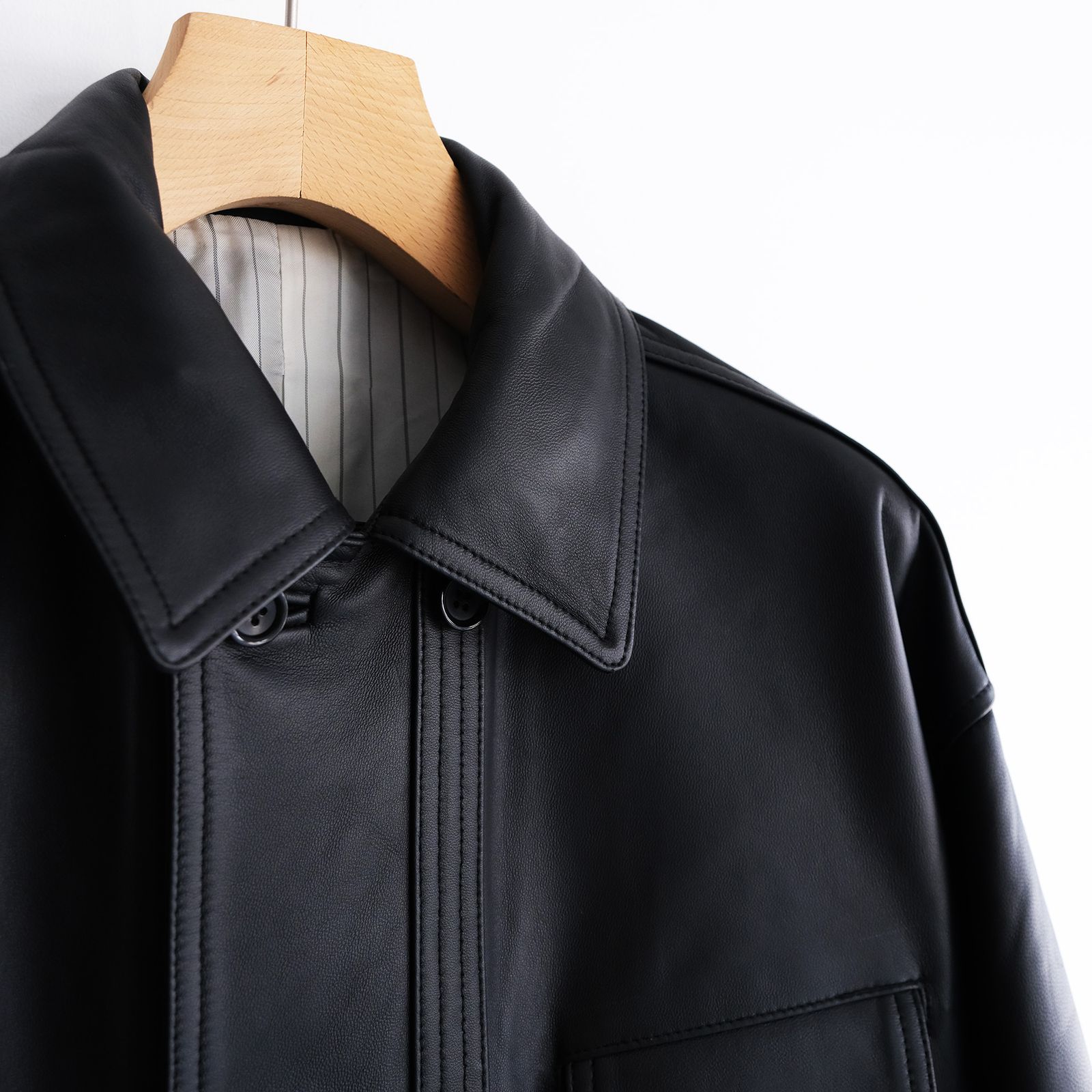 Sheep Leather Corbusier Jacket -ジャケット-（Black / ブラック）