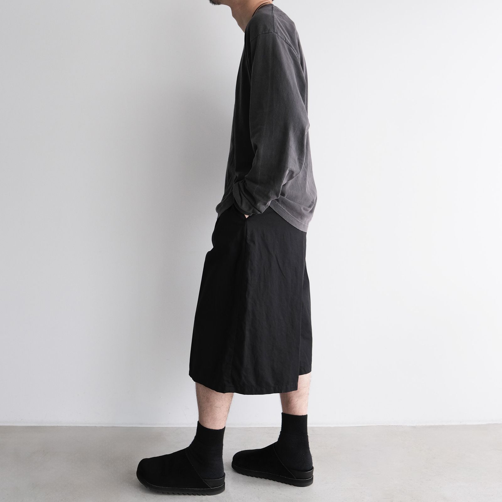 Cotton Washer Half Pants -ショーツ-（Black / ブラック）
