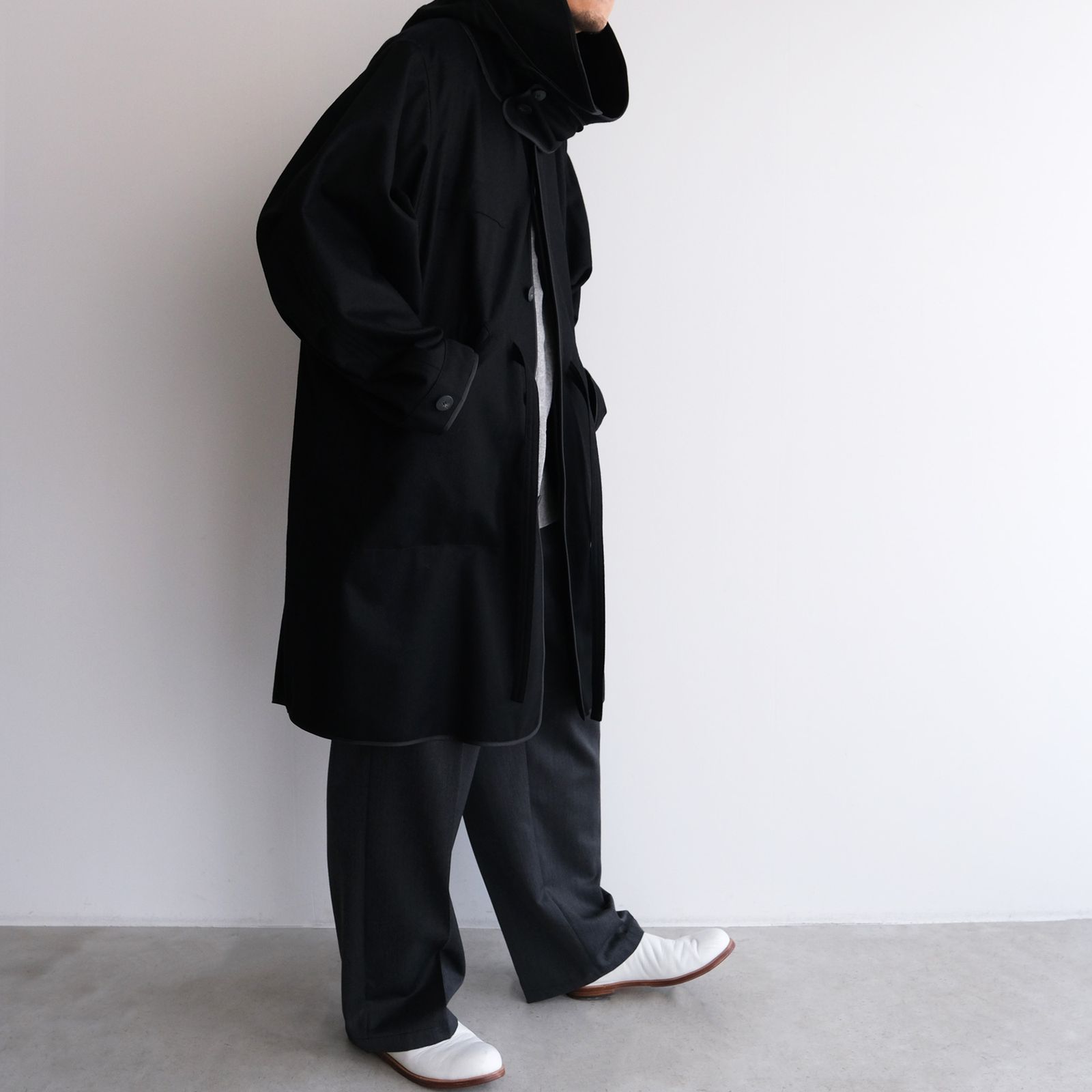 With Piping ：M65 Hoodie Coat -コート-（Black / ブラック）