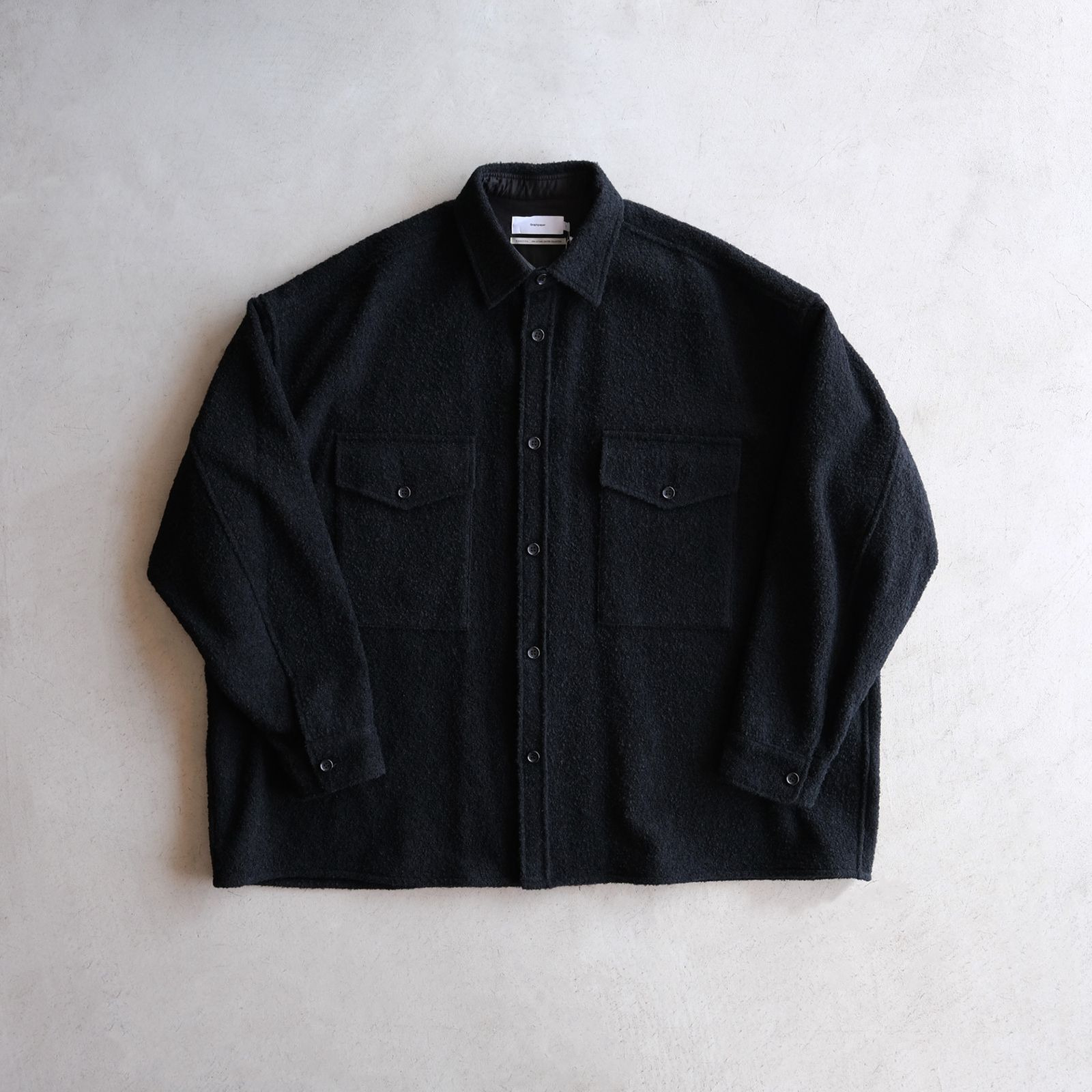 Graphpaper - Tri-Spin Loop CPO Shirt -ジャケット-（Black / ブラック） | STACK STORE