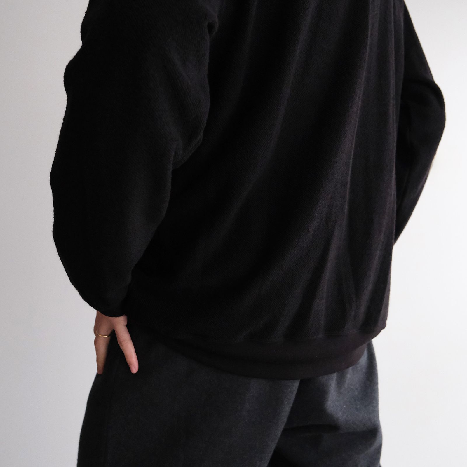 Merino Fleece Crew Neck Pullover -スウェット-（Black / ブラック）