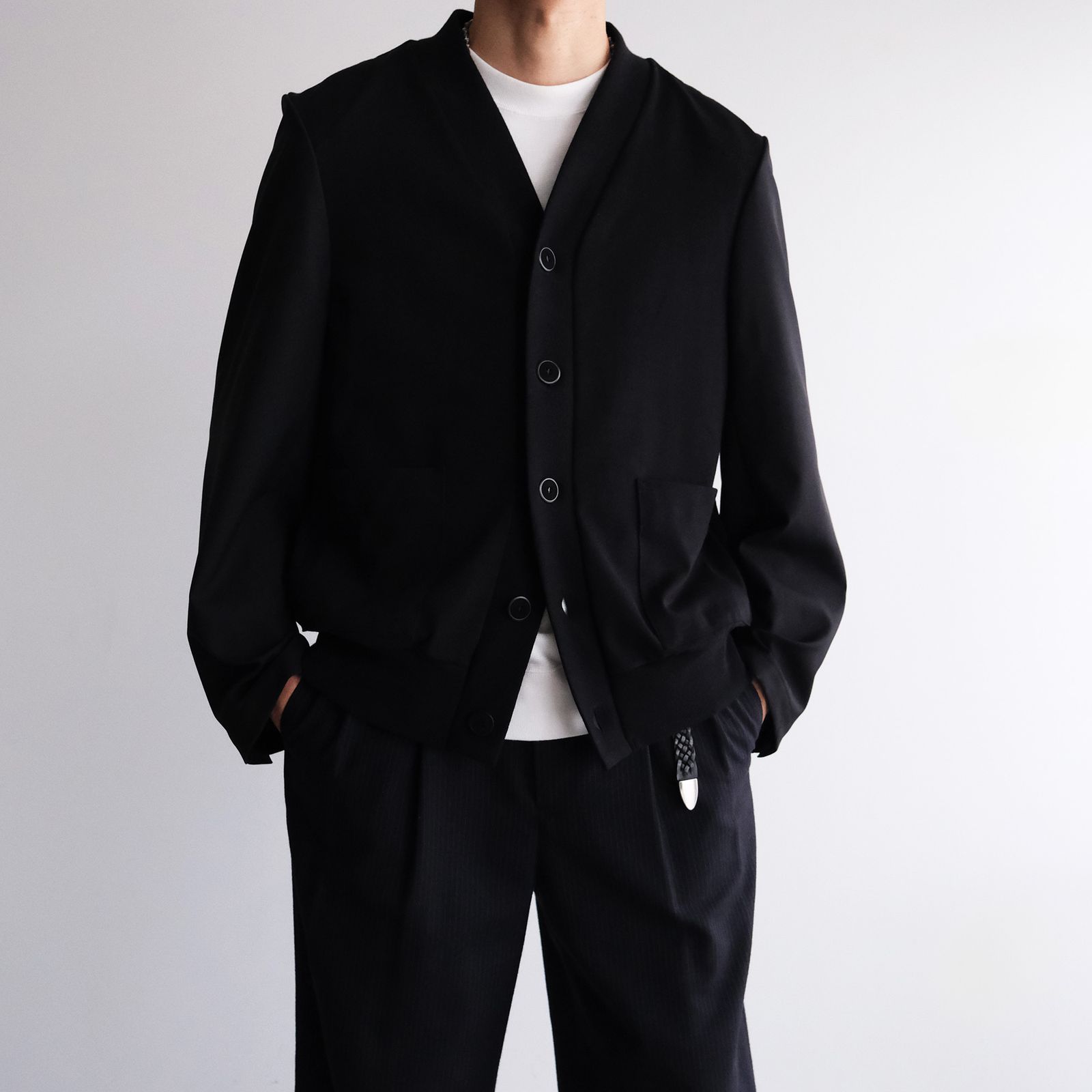 Un(i)Form Jersey：Docking Cardigan - カーディガン-（Black / ブラック）