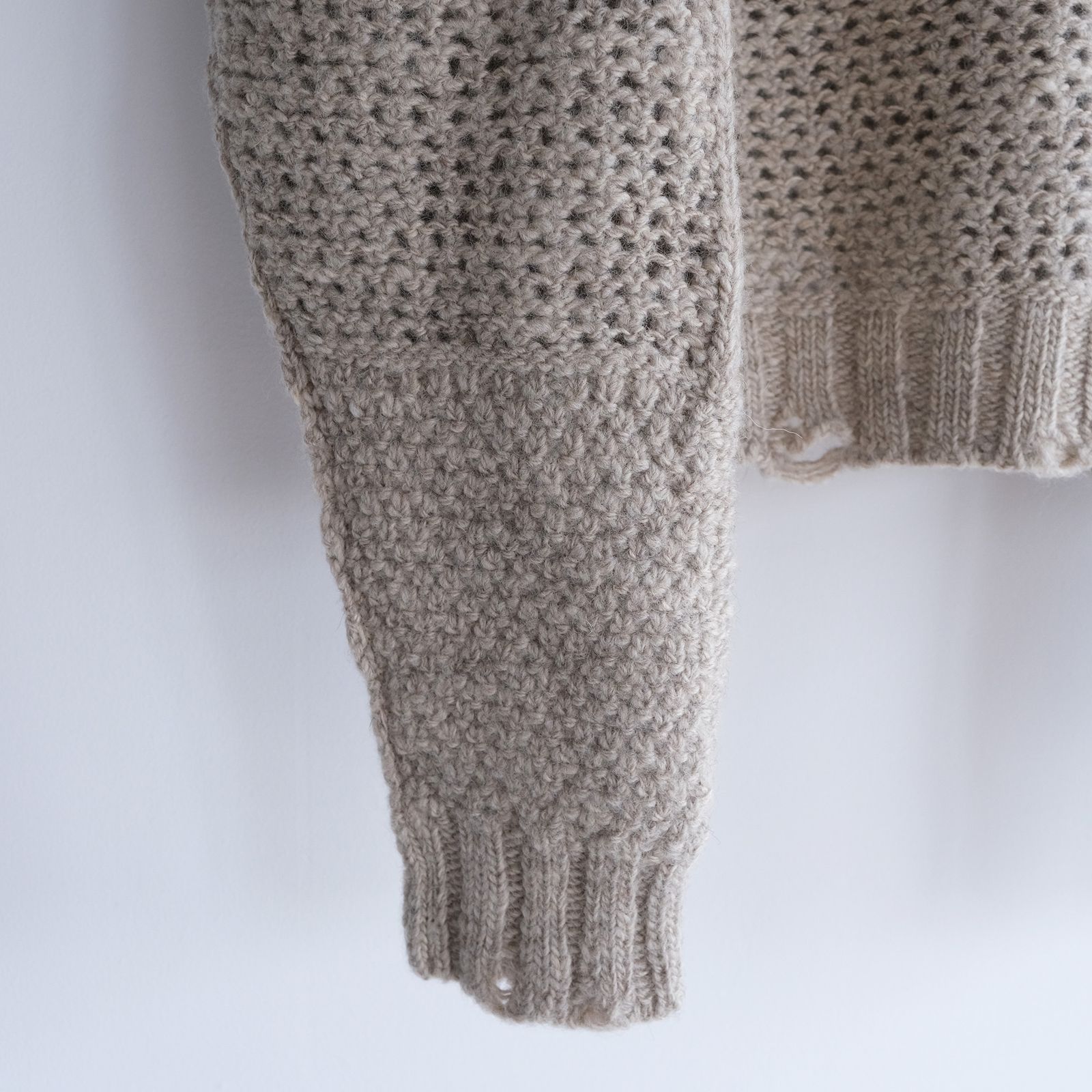 Patchwork Sweater -セーター-（Gray Beige / グレーベージュ）