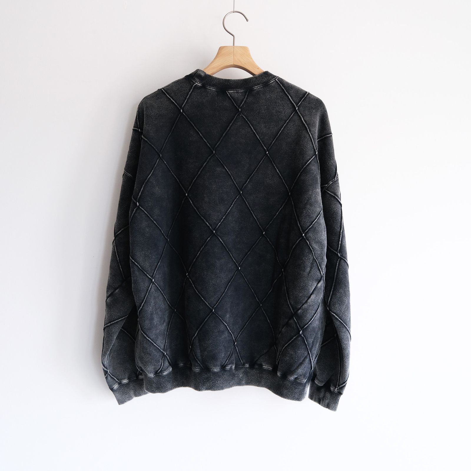 Hand Dye Diamond Twist Sweat -スウェット-（Black / ブラック）