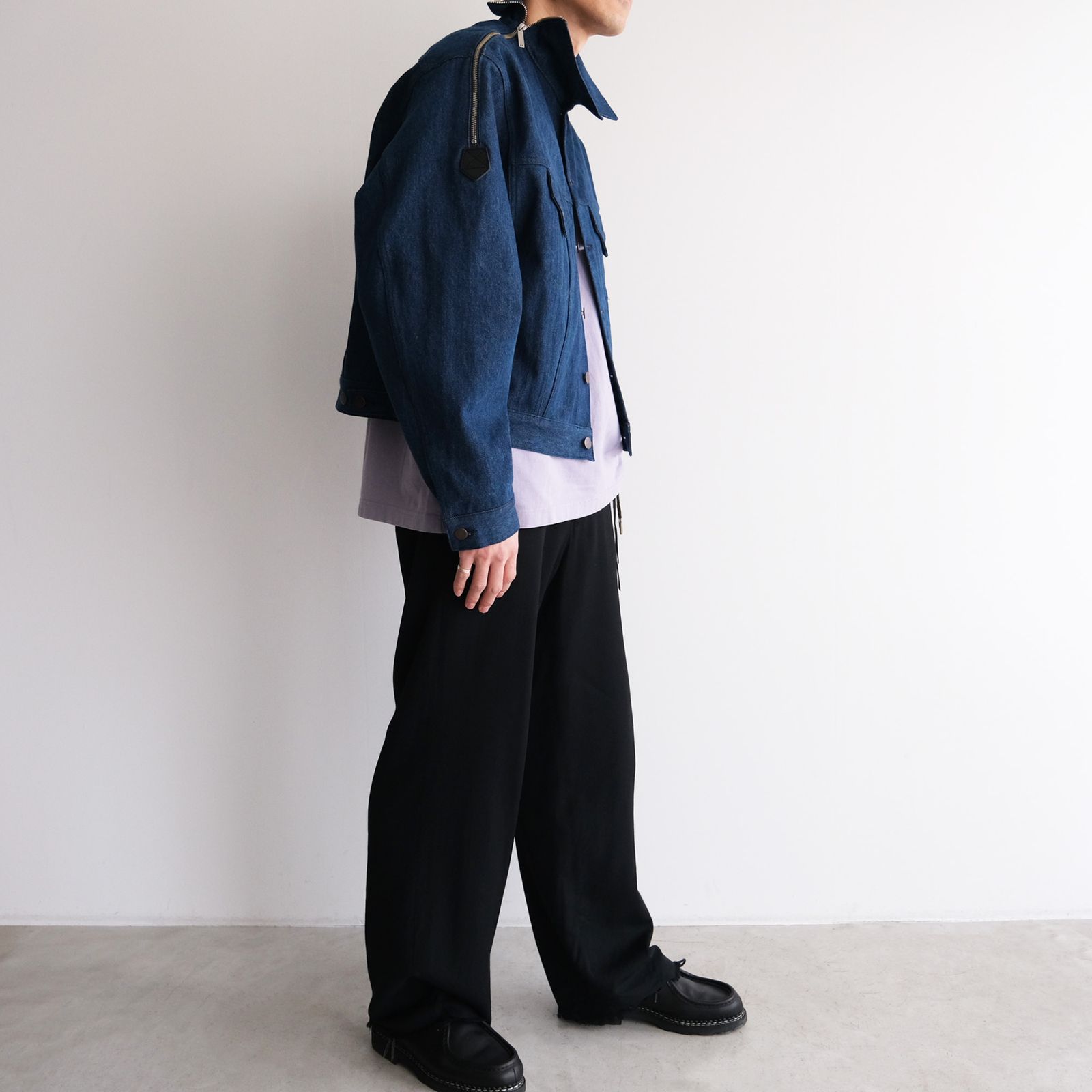 "1"Zip:Denim Jacket - ジャケット（D.Blue / ダークブルー）
