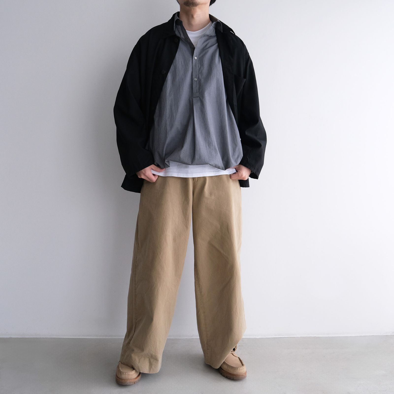 Seersucker Pullover Shirt -シャツ-（Gray / グレー）GU261-50445