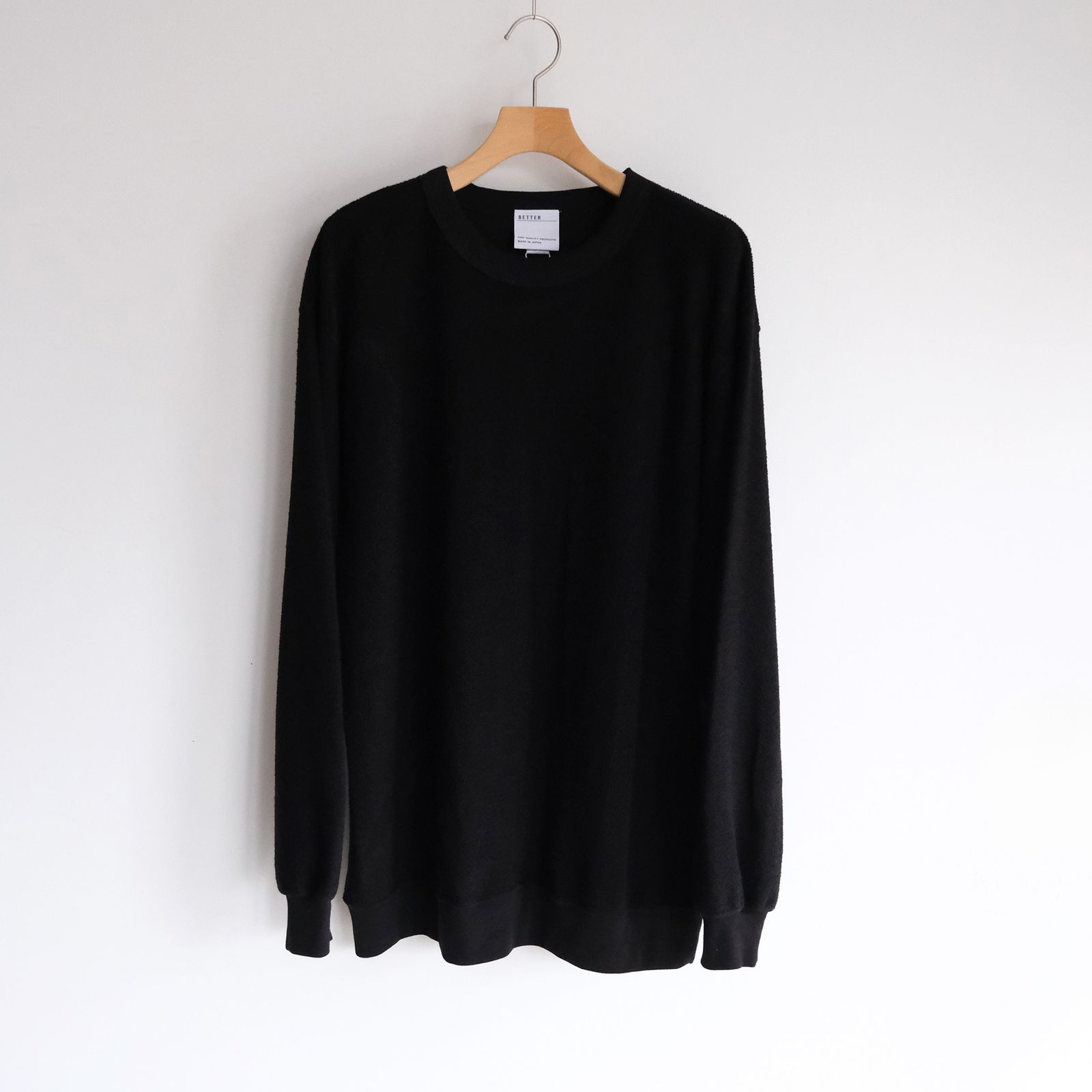Merino Fleece Crew Neck Pullover -スウェット-（Black / ブラック）