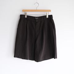 Cotton Linen Voile Loose Fit Shorts -パンツ-（Charcoal Gray / チャコールグレー）