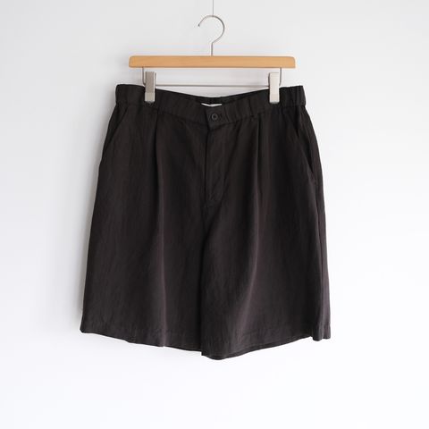 Cotton Linen Voile Loose Fit Shorts -パンツ-（Charcoal Gray / チャコールグレー）