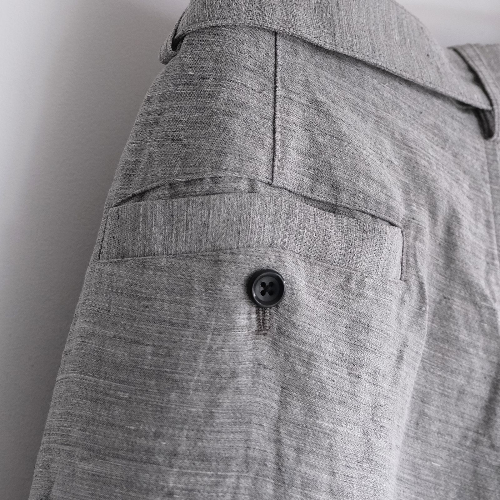 Linen Cupro Back Satin Belted Pants -パンツ-（Gray / グレー）GM261-40371