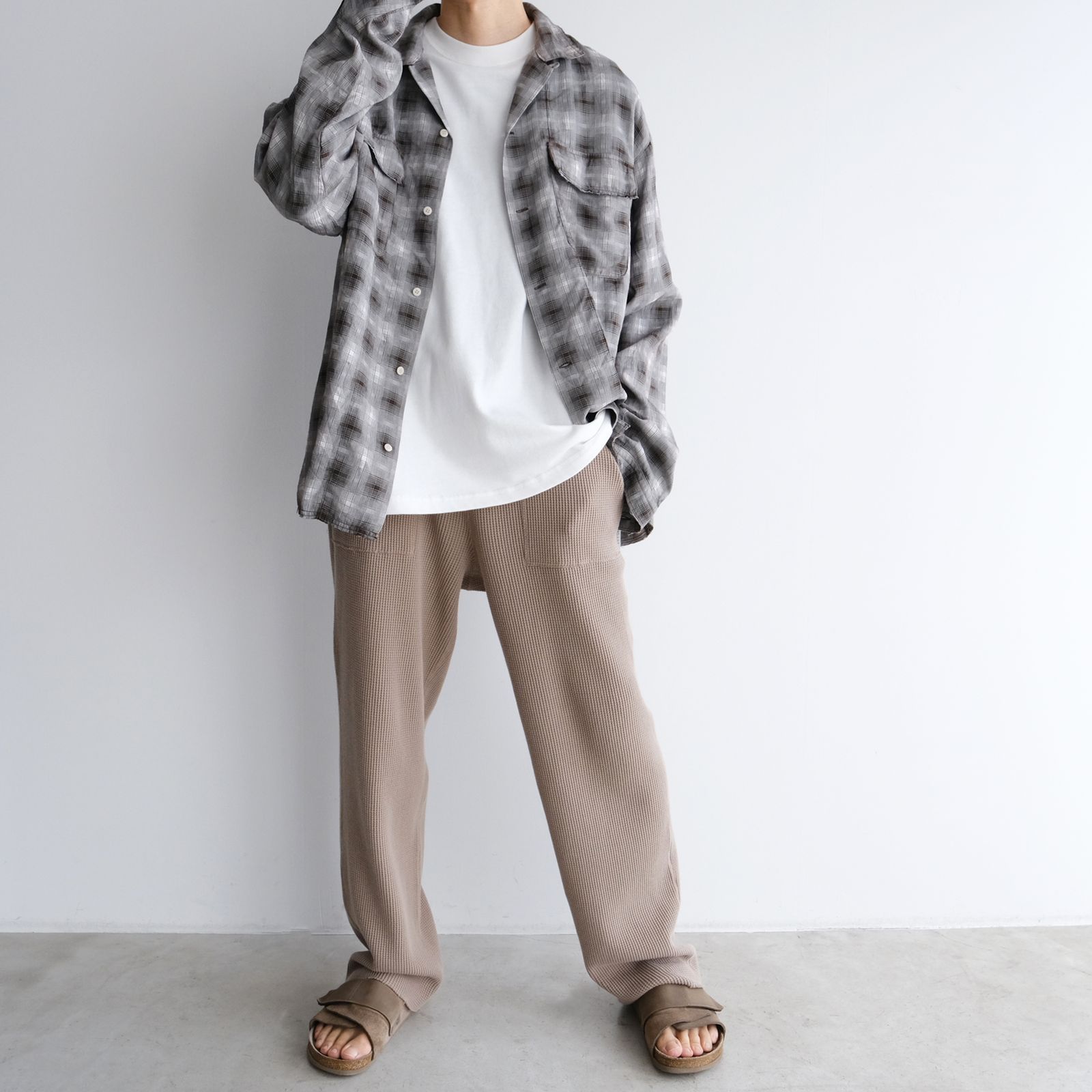 Waffle Jogger Pants -パンツ-（Gray Beige / グレーベージュ）