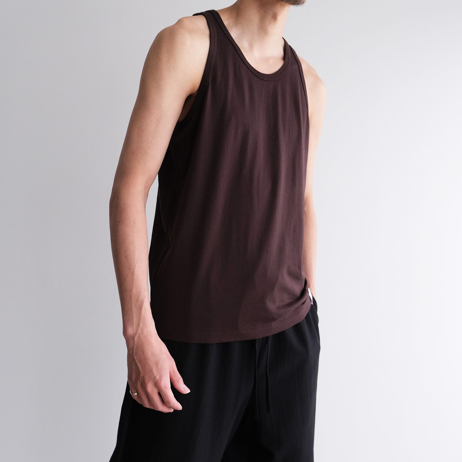 Giza Cotton Tanktop -タンクトップ-（Brown / ブラウン）