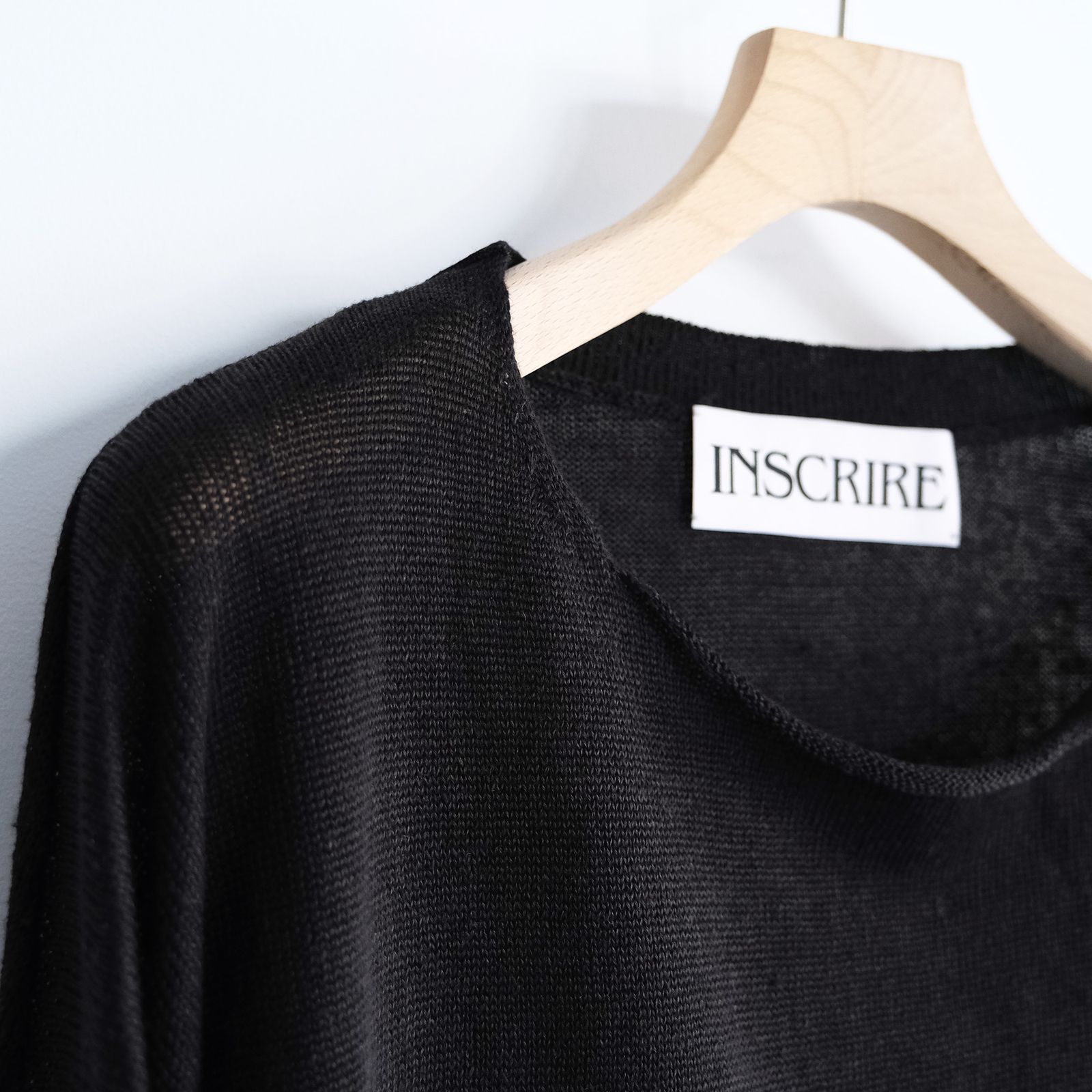 Linen Over Size Pull Over -ニット-（Black / ブラック）