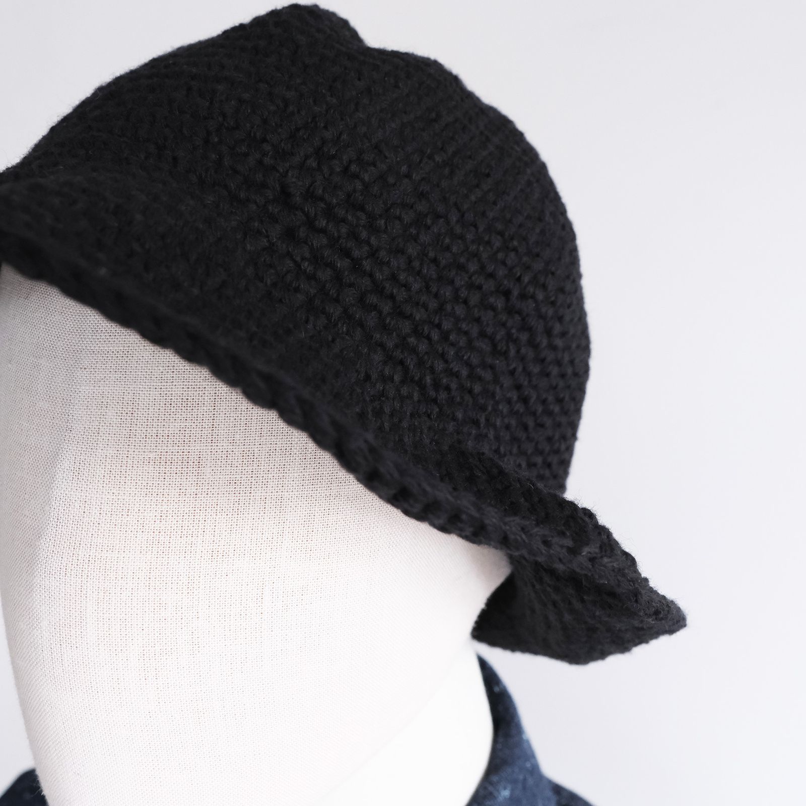 Hand Made Knit Wool Balloon Hat -ハット-（Black / ブラック）