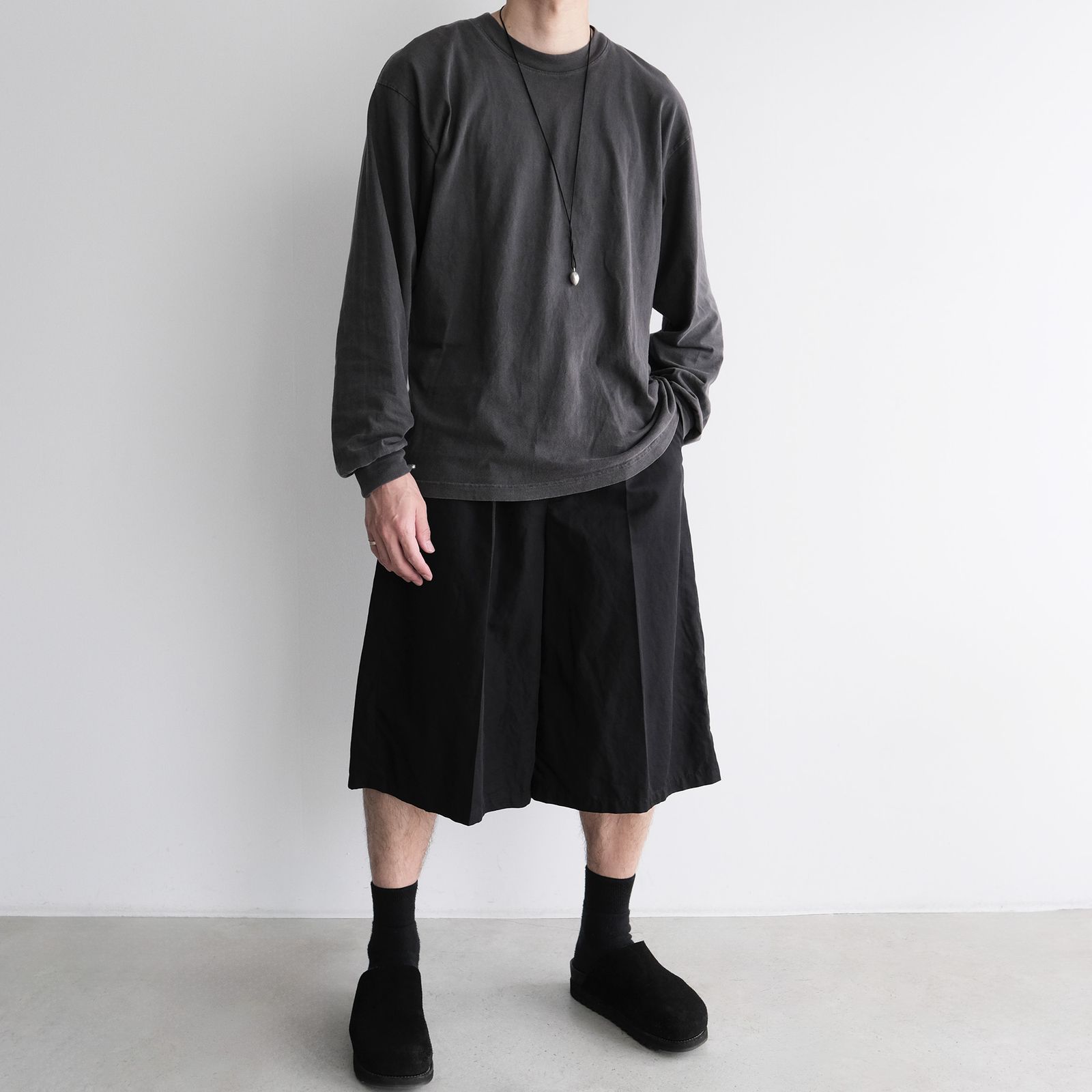 Cotton Washer Half Pants -ショーツ-（Black / ブラック）