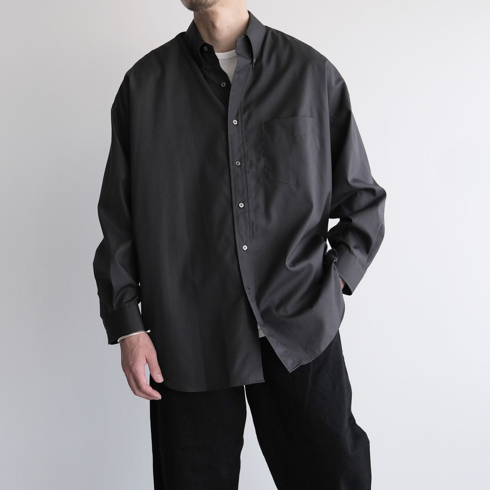 Easy Care Poplin L/S Oversized B.D Shirt -シャツ-（Gray / グレー）GM263-50620