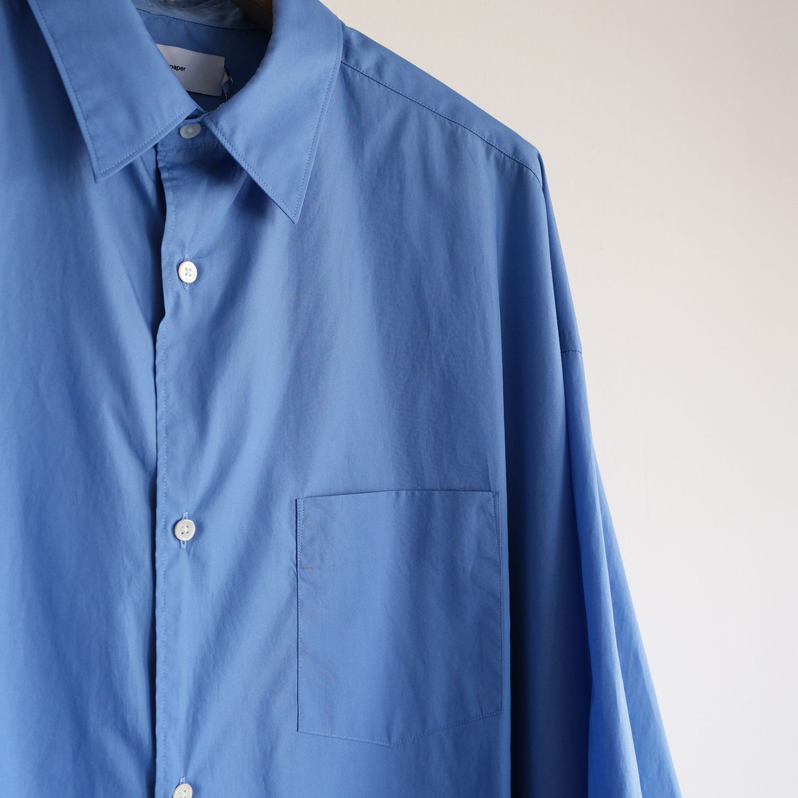 Broad L/S Oversized Regular Collar Shirt -シャツ-（Blue / ブルー）GM261-50001B