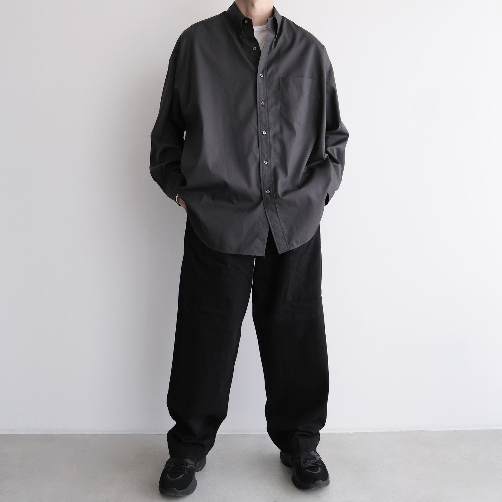 Easy Care Poplin L/S Oversized B.D Shirt -シャツ-（Gray / グレー）GM263-50620