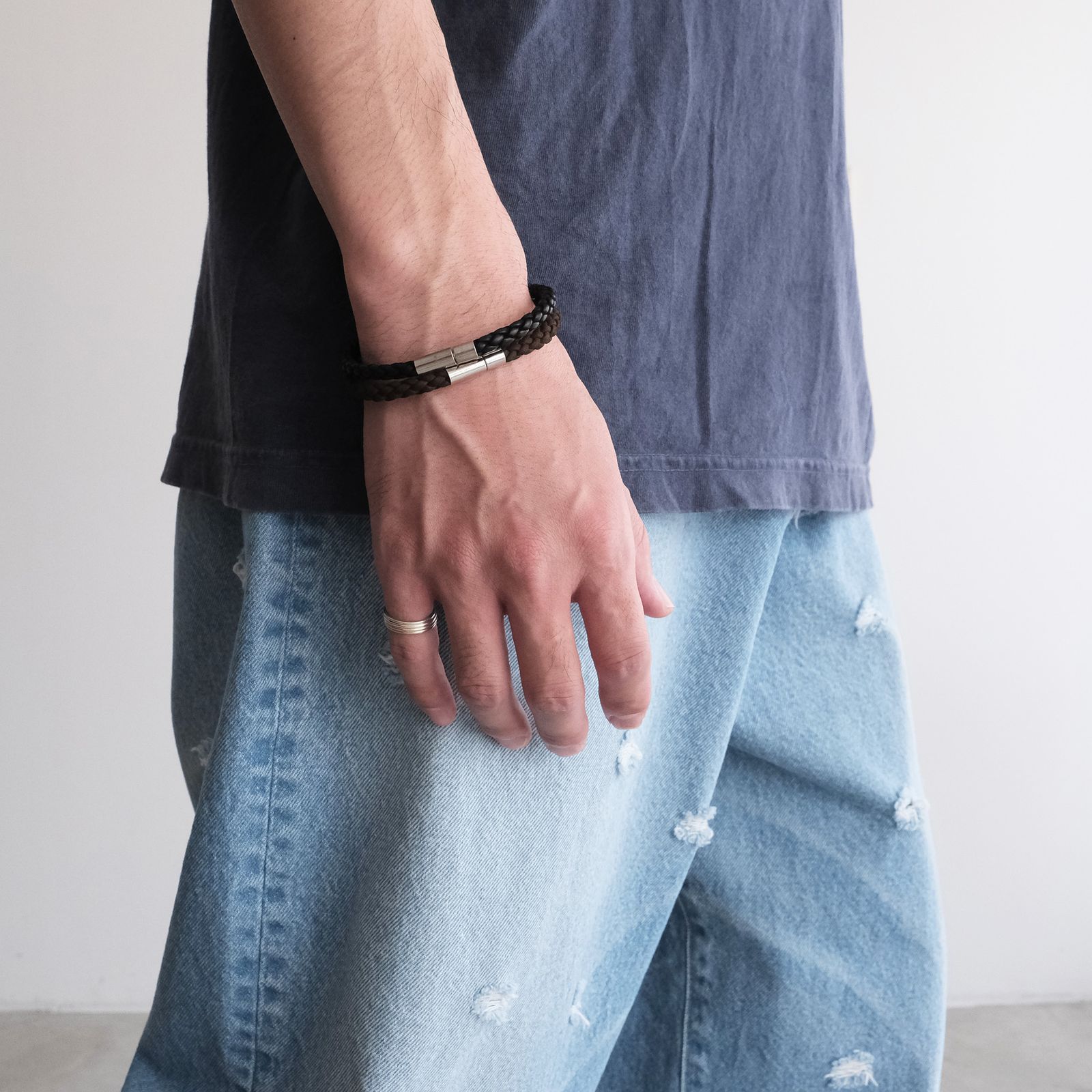 Hand Woven Bracelet M -ブレスレット-（Brown / ブラウン）