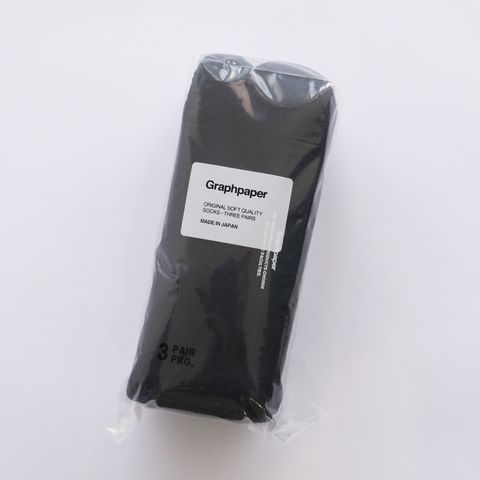 Graphpaper Tabi 3-Pack Socks -ソックス-（Black / ブラック）