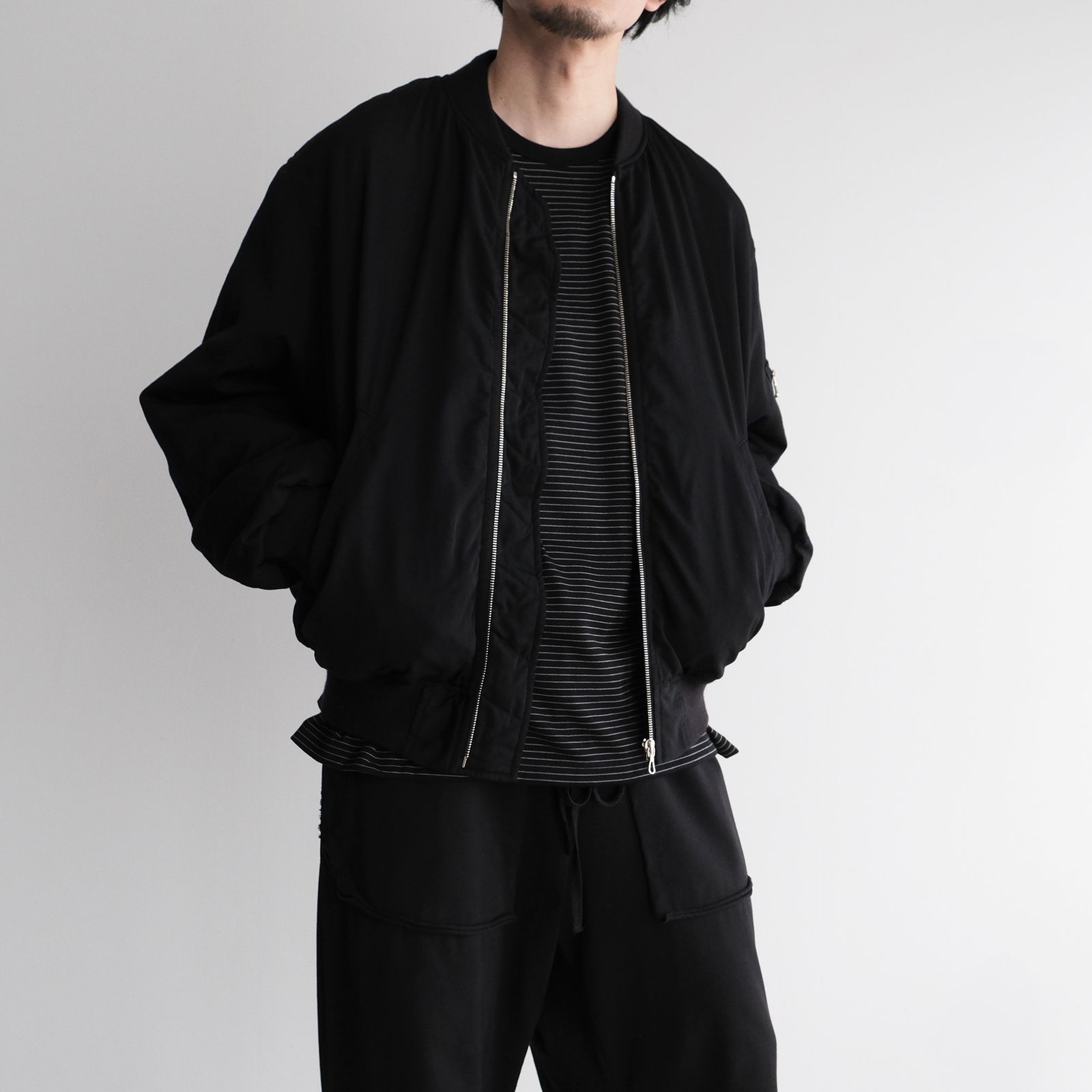 Fulled Wool Twill Flight Jacket -ジャケット-（Black / ブラック）GU263-30411