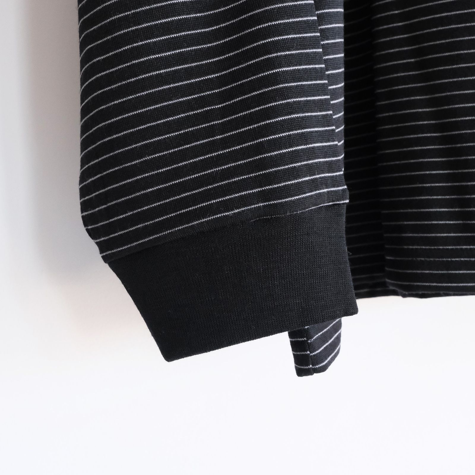 Fine Wool Border L/S Turtle Neck Tee -Tシャツ-（Black×Gray / ブラック×グレー）GU263-70159B