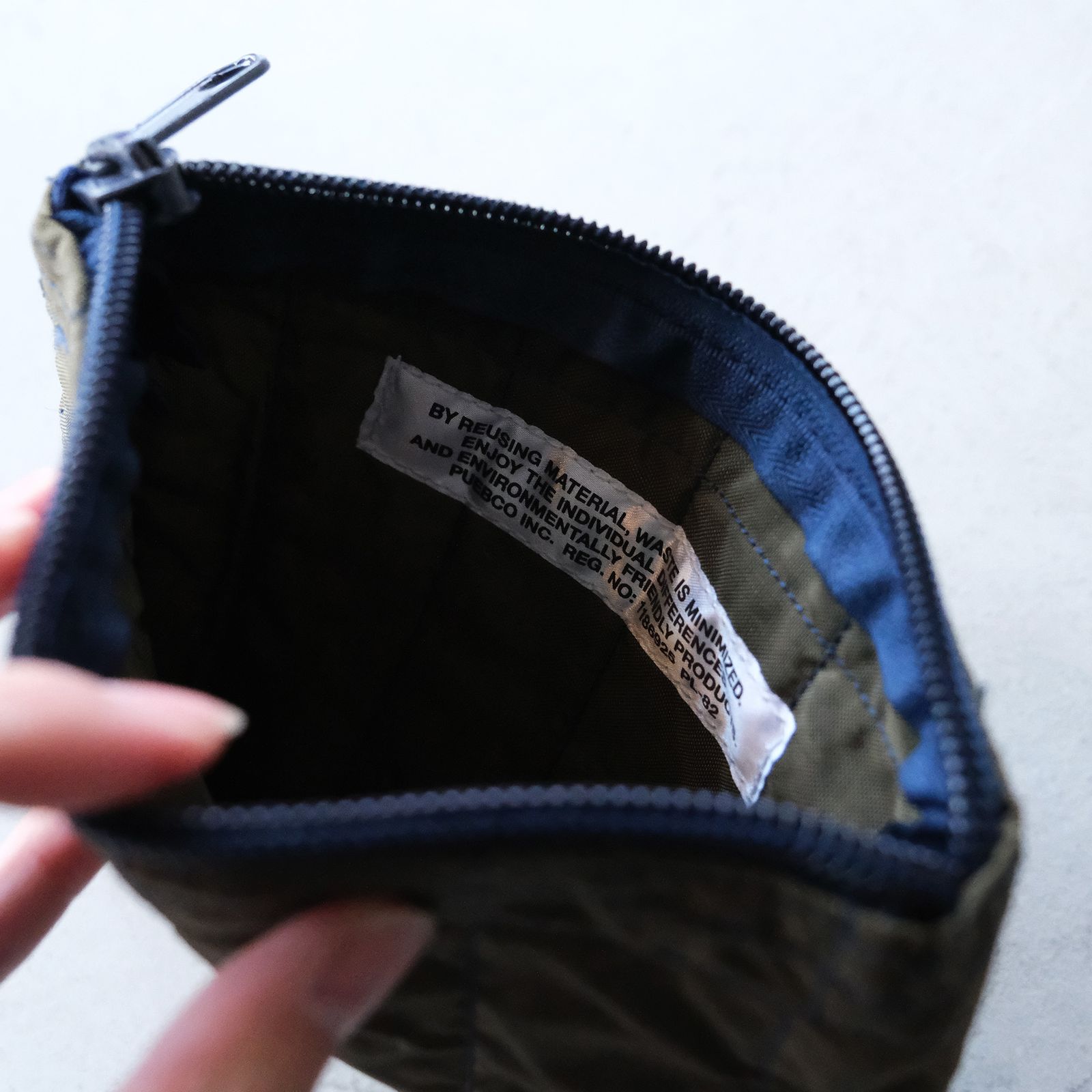 Vintage Brake Parachute Quilted Pouch -ポーチ-（Green / グリーン）