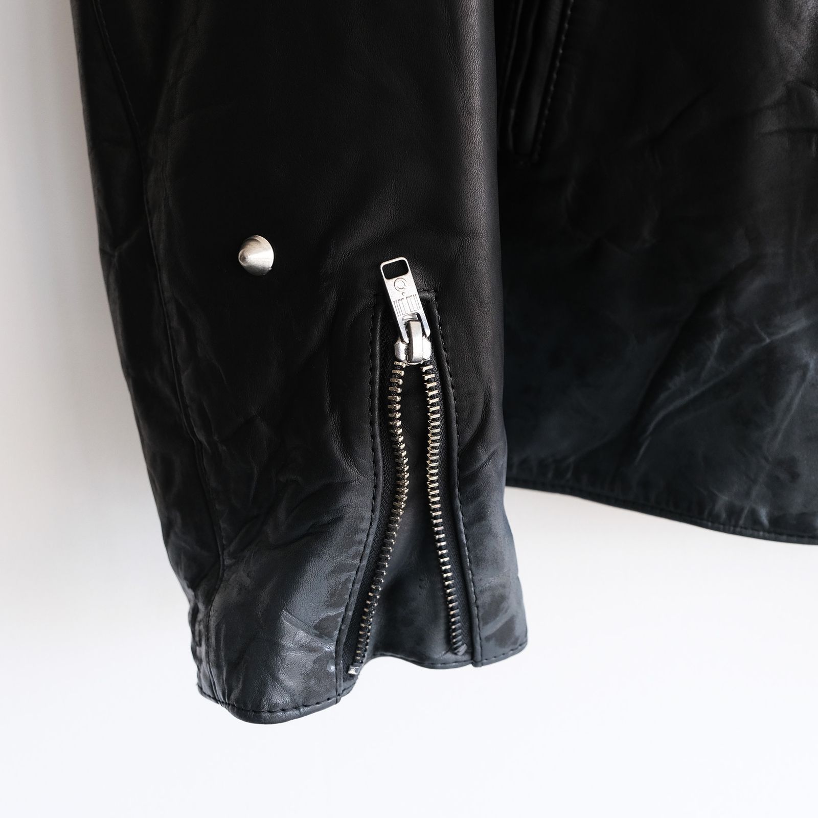 Hand Dyed Studded Riders Jacket -ライダースジャケット-（Black / ブラック）