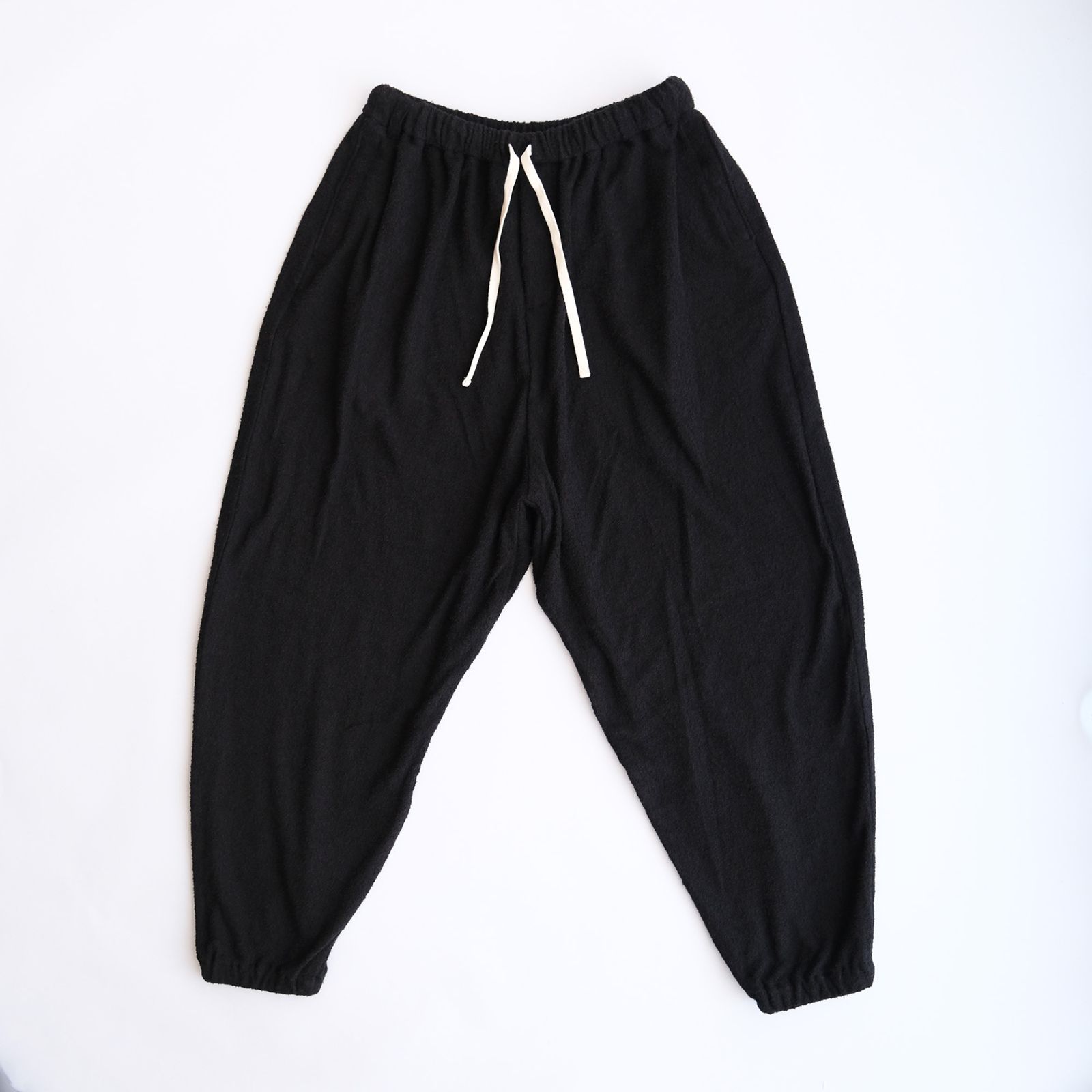 "Towel Cloth Wide Easy Pants" -パジャマ-（Black / ブラック）