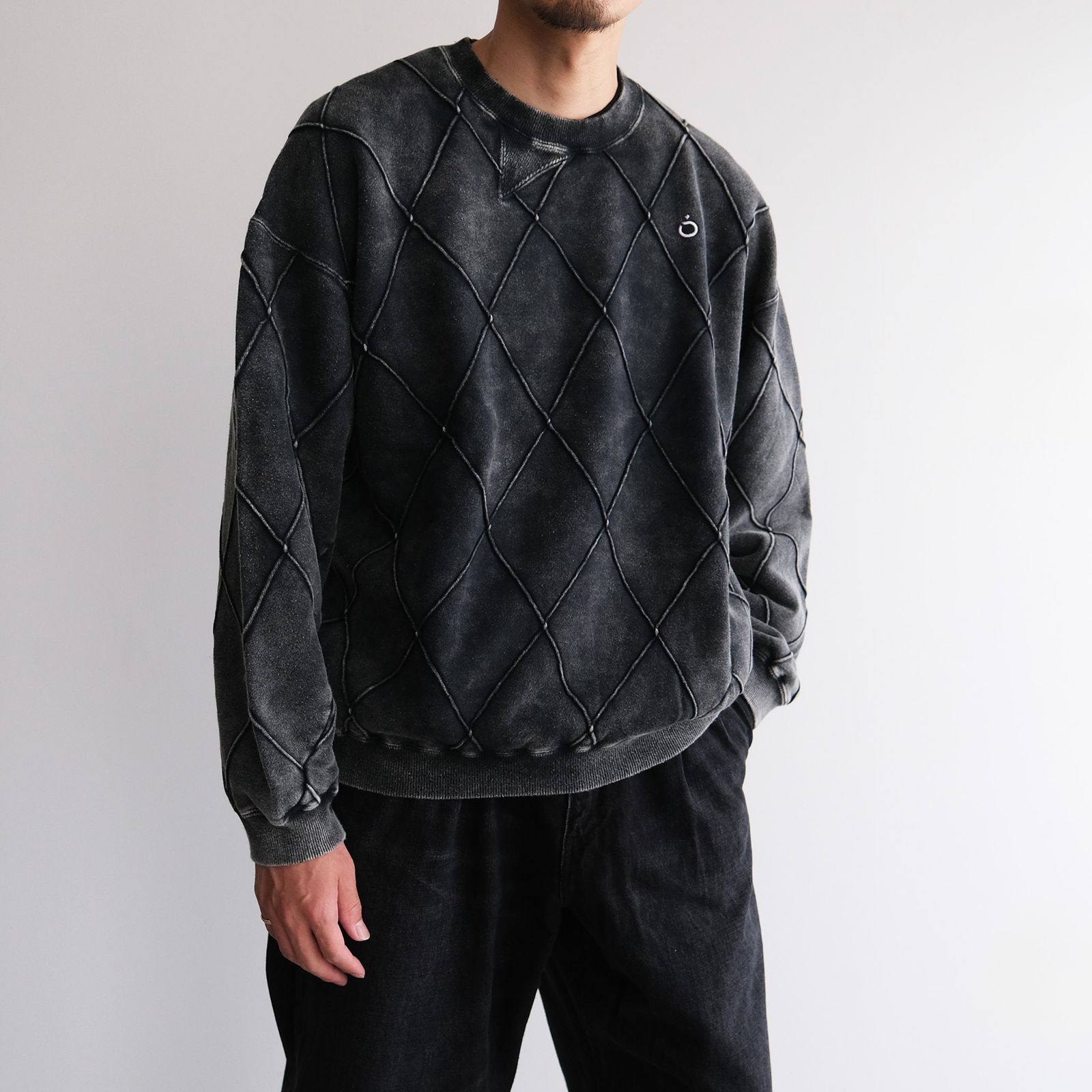 Hand Dye Diamond Twist Sweat -スウェット-（Black / ブラック）