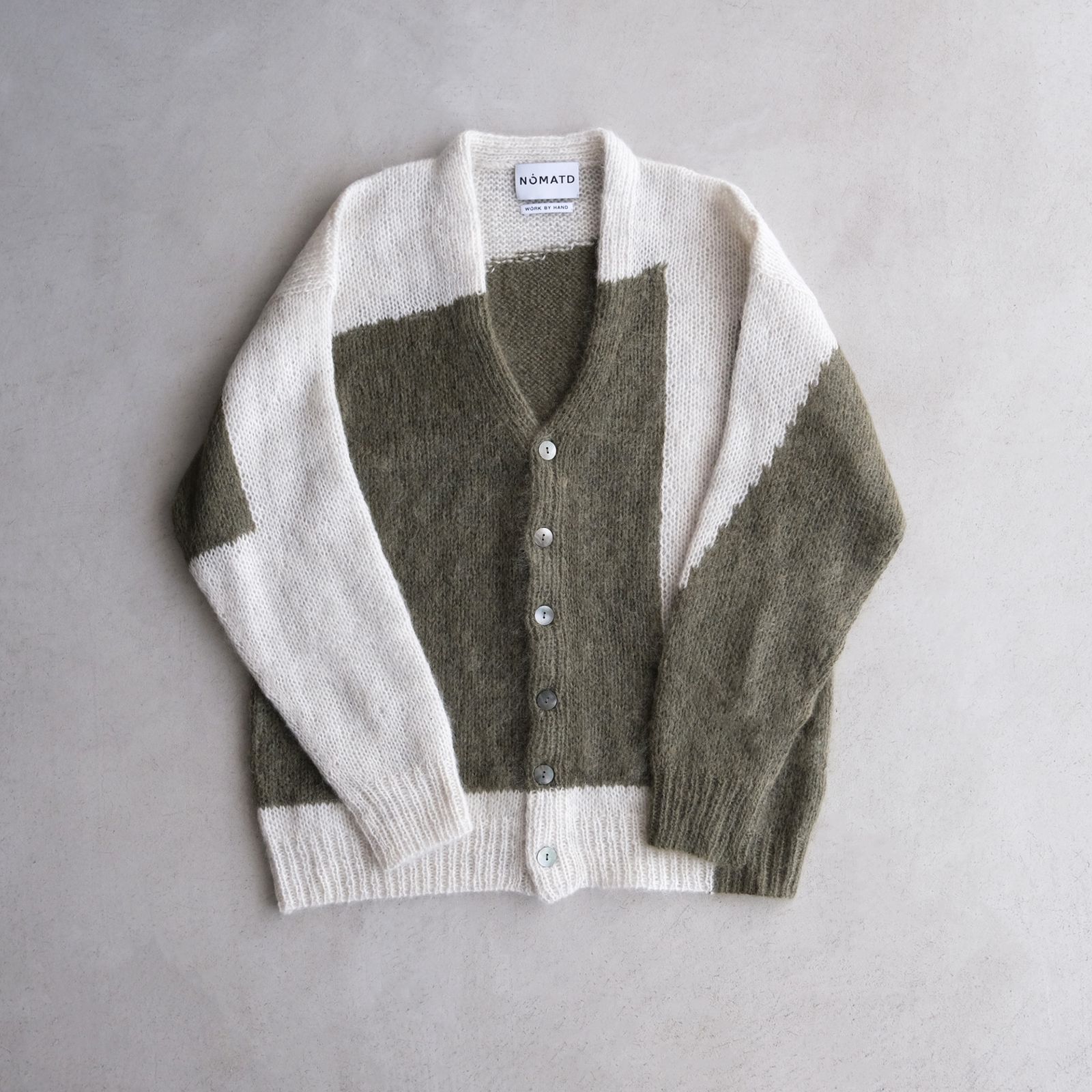 NOMA t.d. - Hand Knitted Mohair Cardigan -カーディガン-（Olive / オリーブ） | STACK  STORE