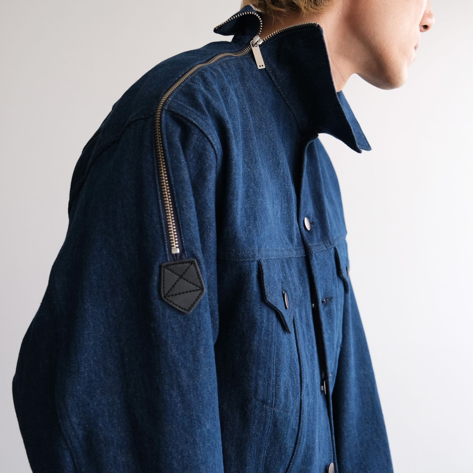 "1"Zip:Denim Jacket - ジャケット（D.Blue / ダークブルー）