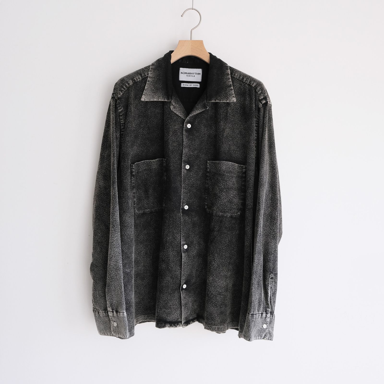 Hand Dye Flannel Shirt -シャツ-（Black / ブラック）