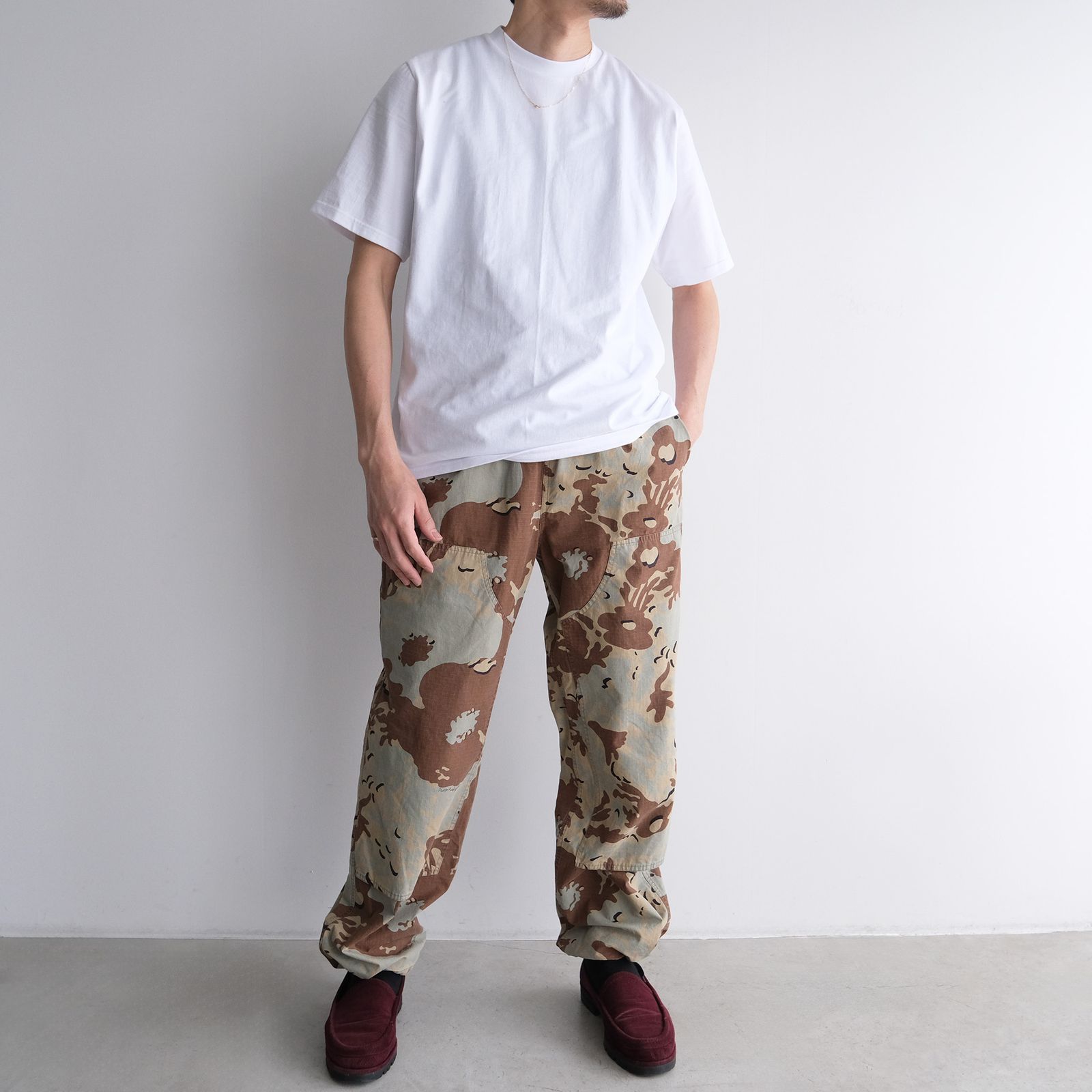 Camo Flower Double Knee Pants -パンツ-（Beige / ベージュ）
