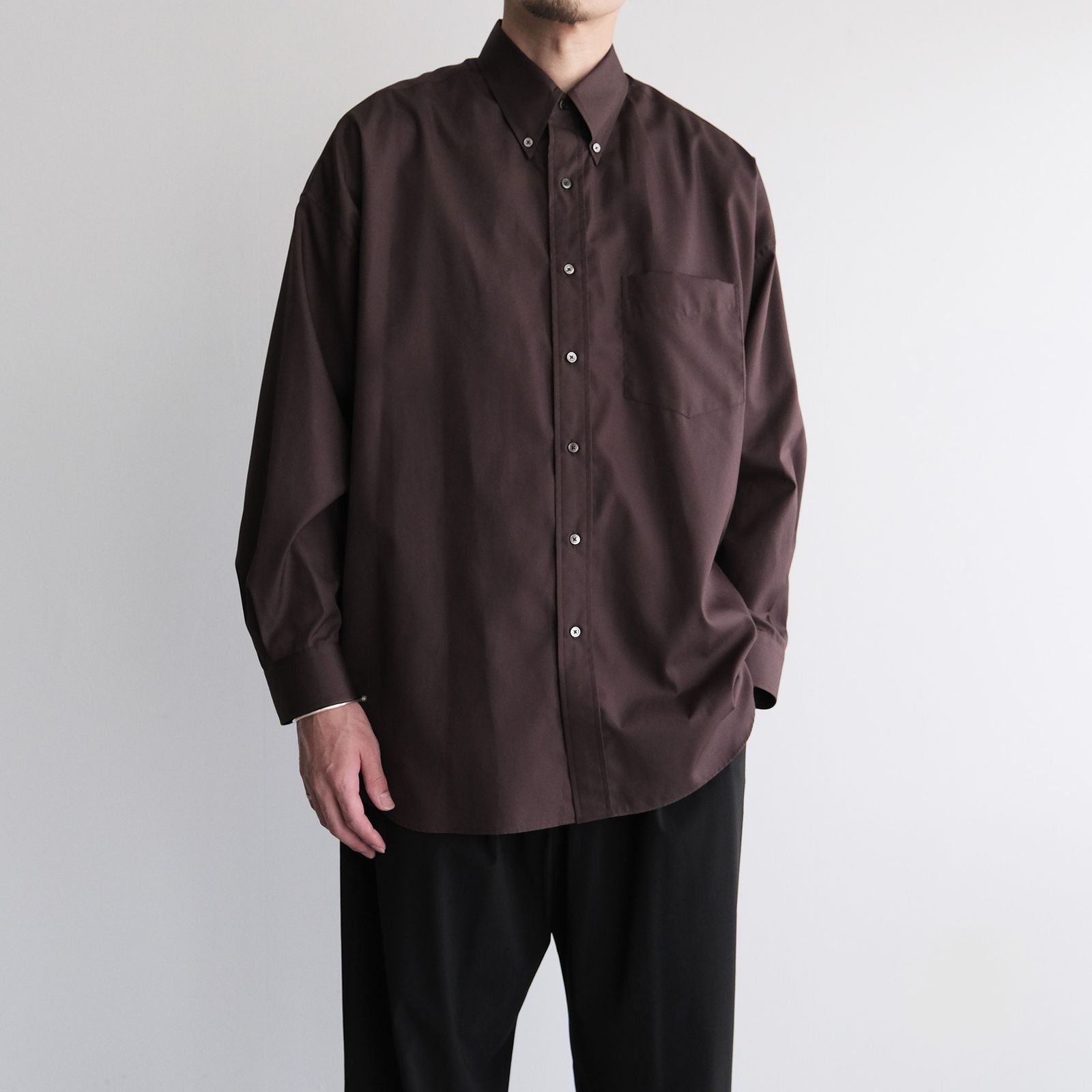Easy Care Poplin L/S Oversized B.D Shirt -シャツ-（Brown / ブラウン）GM263-50620