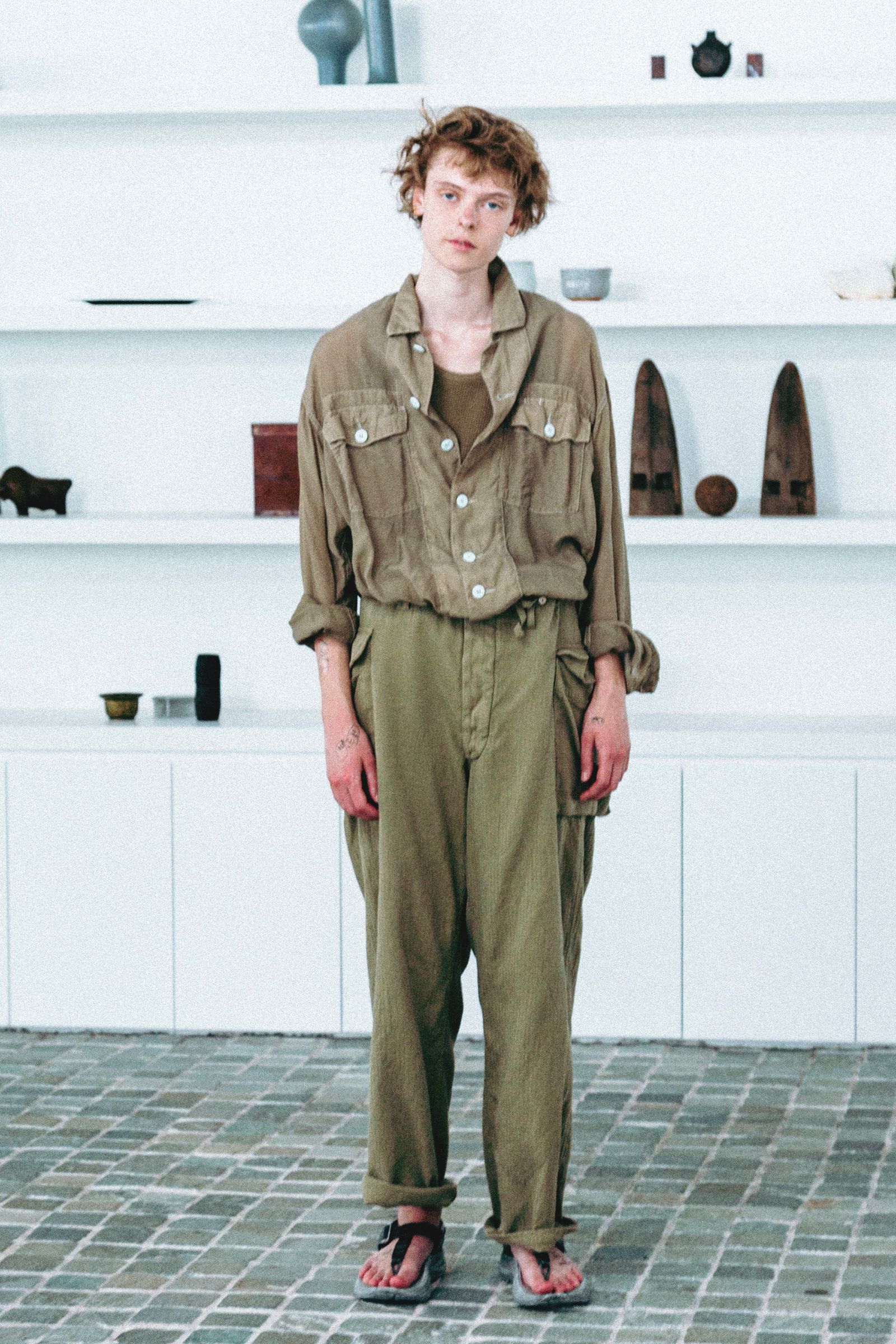 Utility Shirt Jacket - シャツ -（Khaki / カーキ）