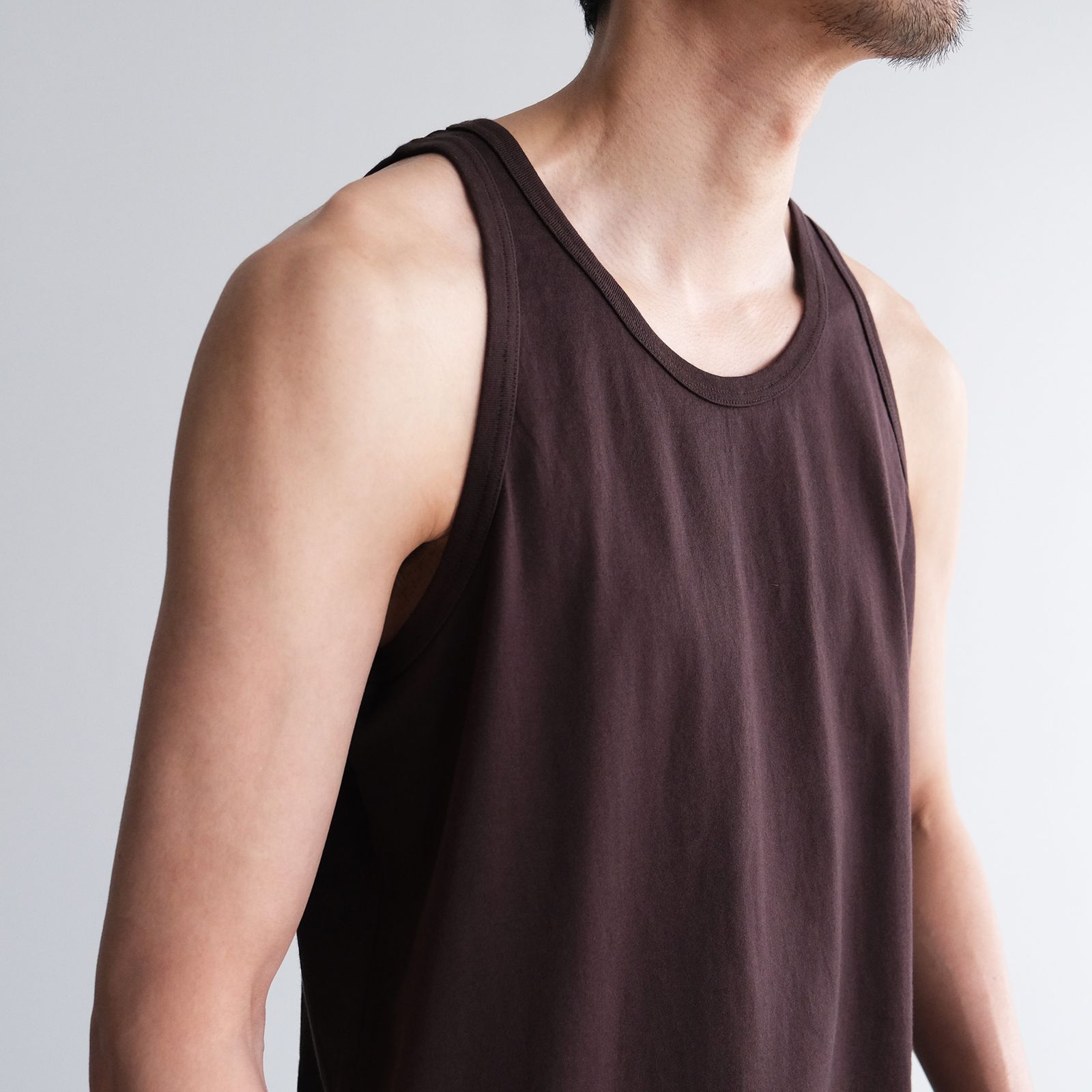 Giza Cotton Tanktop -タンクトップ-（Brown / ブラウン）