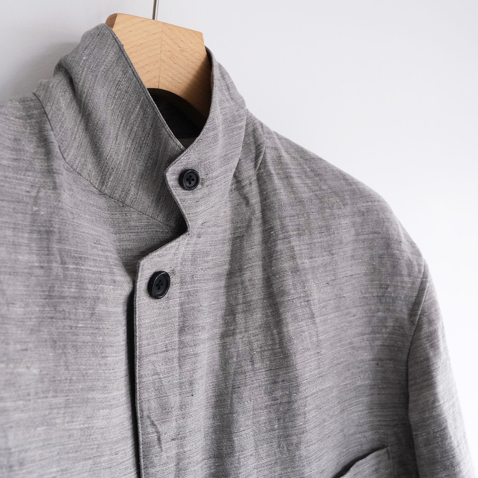 Linen Cupro Back Satin Work Jacket -ジャケット-（Gray / グレー）GM261-20370
