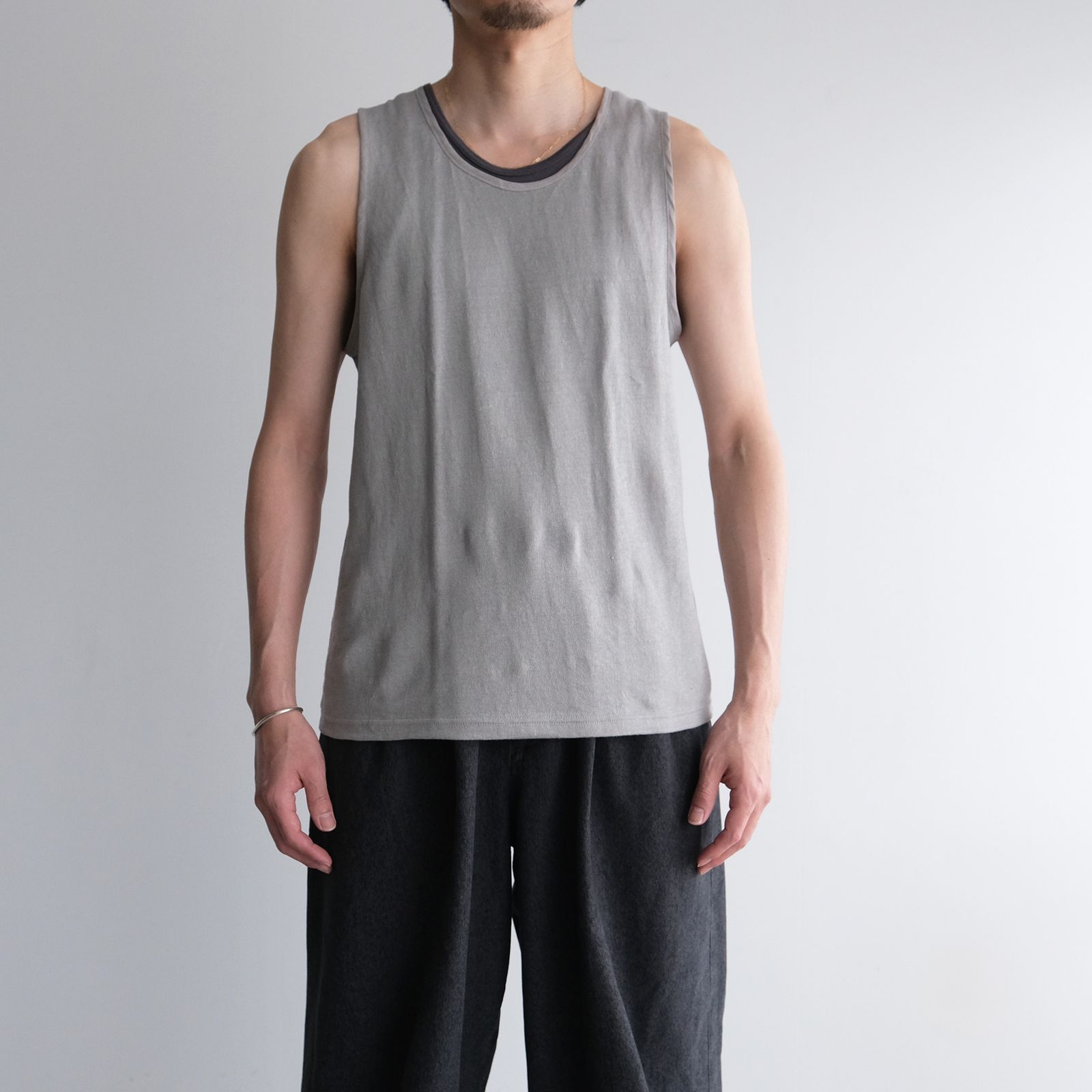 Linen Pique Tank Top -タンクトップ-（Gray / グレー）