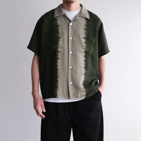 Hand Dye Open Collar SS Shirt -シャツ-（Forest Green / フォレスト グリーン）