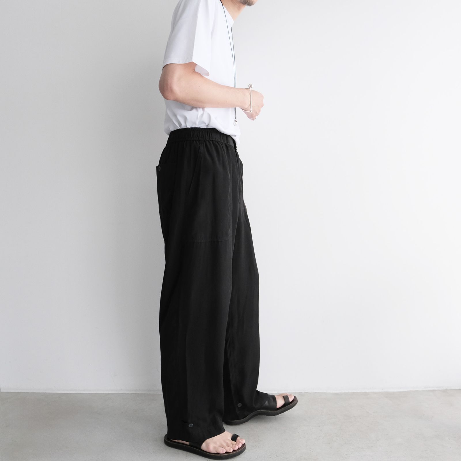 Fibril Silk Tafta Easy Baker Pants -パンツ-（Black / ブラック）