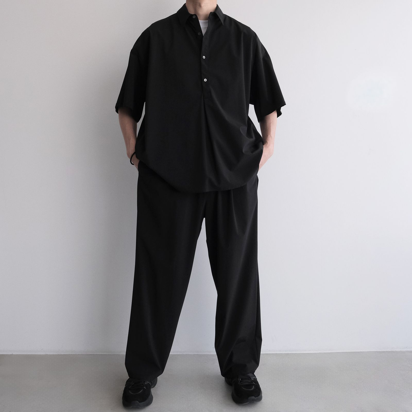 Flex Tricot S/S Pullover Shirt -シャツ-（Black / ブラック）GM262-50018