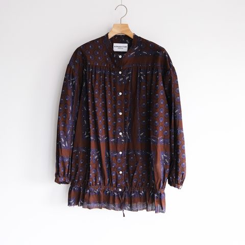Paisley Gathered Blouse -ブラウス-（Brown / ブラウン）
