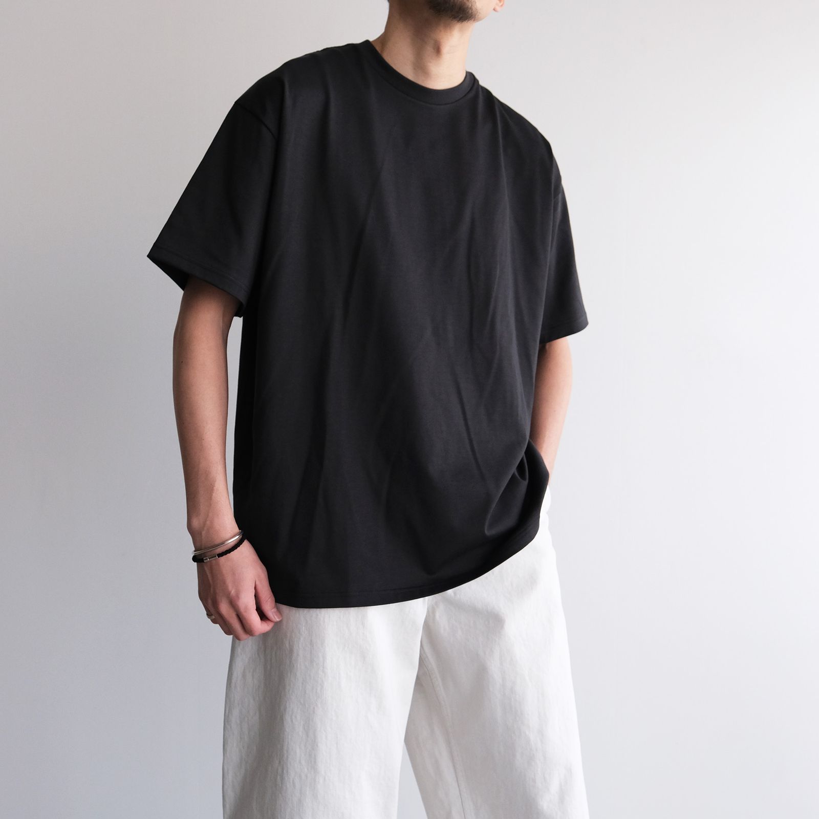 Tri Spun Cotton S/S Oversized Tee -Tシャツ-（Charcoal / チャコール）GM261-70351