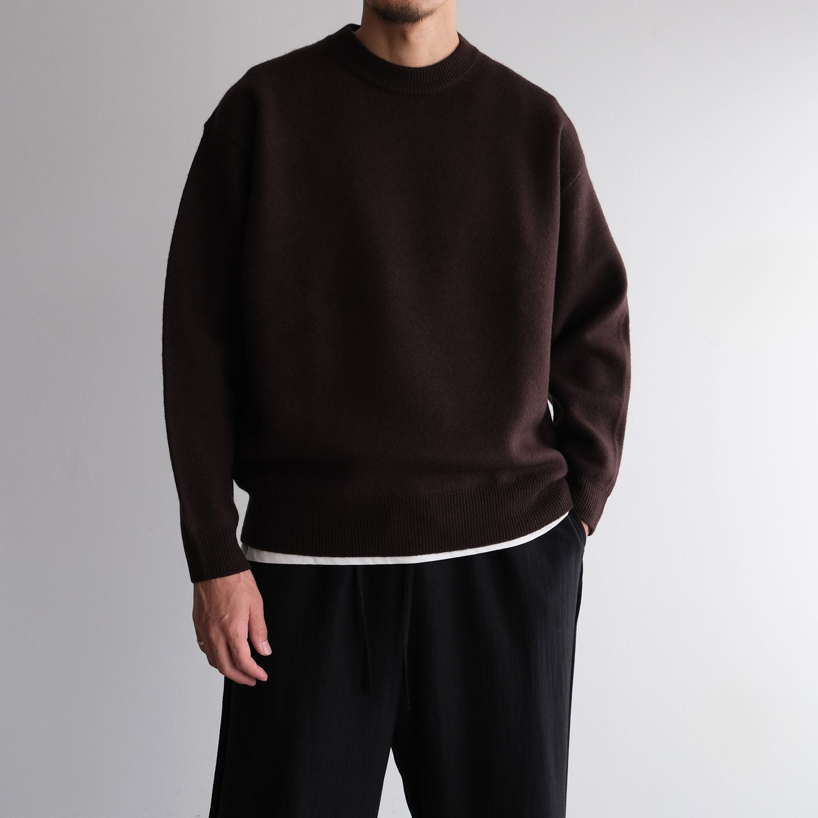 Felted Merino Wool Foodie Knit -パーカー-（Brown / ブラウン）
