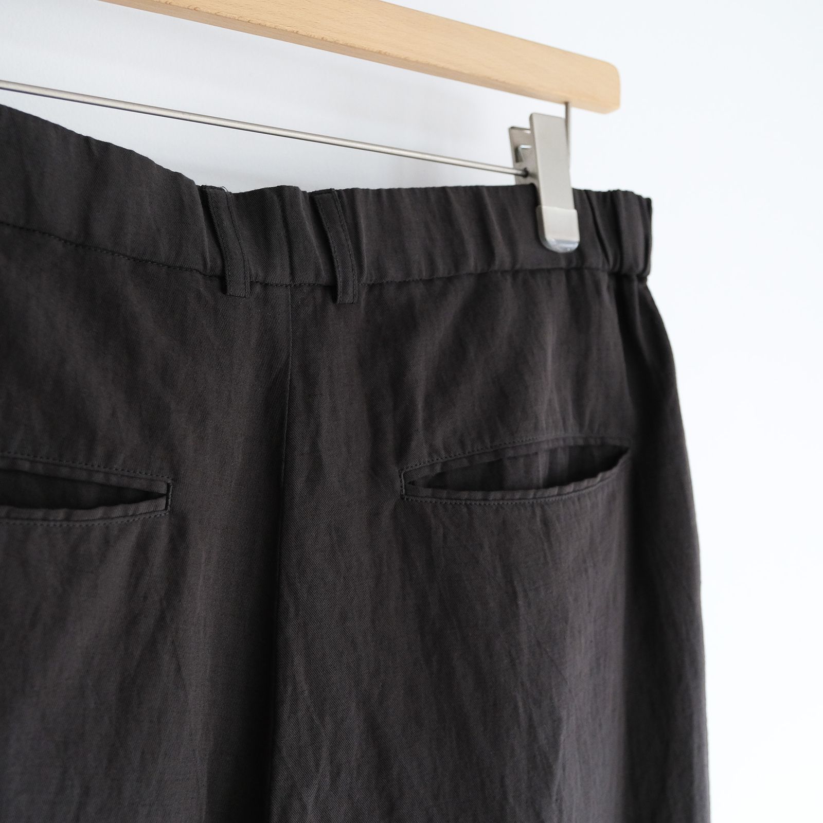 Cotton Linen Voile Loose Fit Shorts -パンツ-（Charcoal Gray / チャコールグレー）
